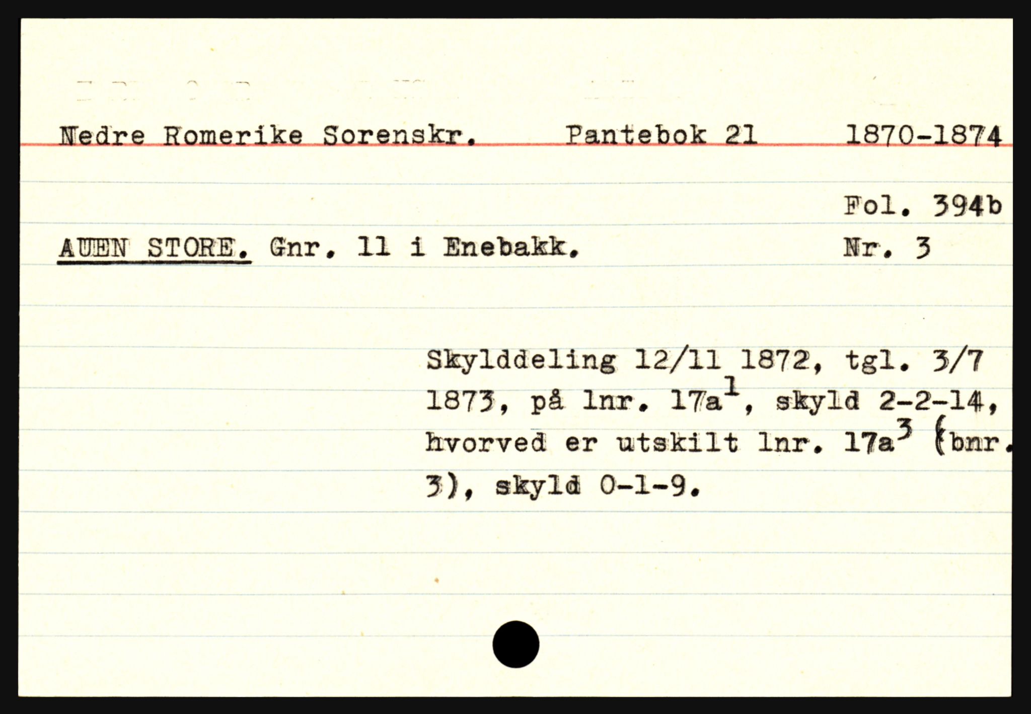 Statsarkivet i Oslo, AV/SAO-A-10621/Z/Zb/L0009: Enebakk (Auen - Årsrud), Feiring (Almelien - Torgunrød), Fet m/ Rælingen (Auten - Garder), s. 18