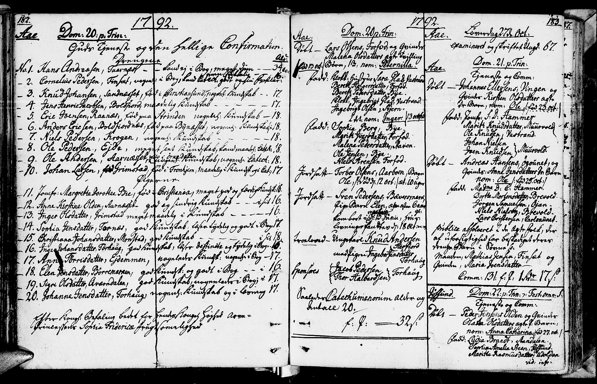 Ministerialprotokoller, klokkerbøker og fødselsregistre - Sør-Trøndelag, SAT/A-1456/655/L0673: Ministerialbok nr. 655A02, 1780-1801, s. 182-183