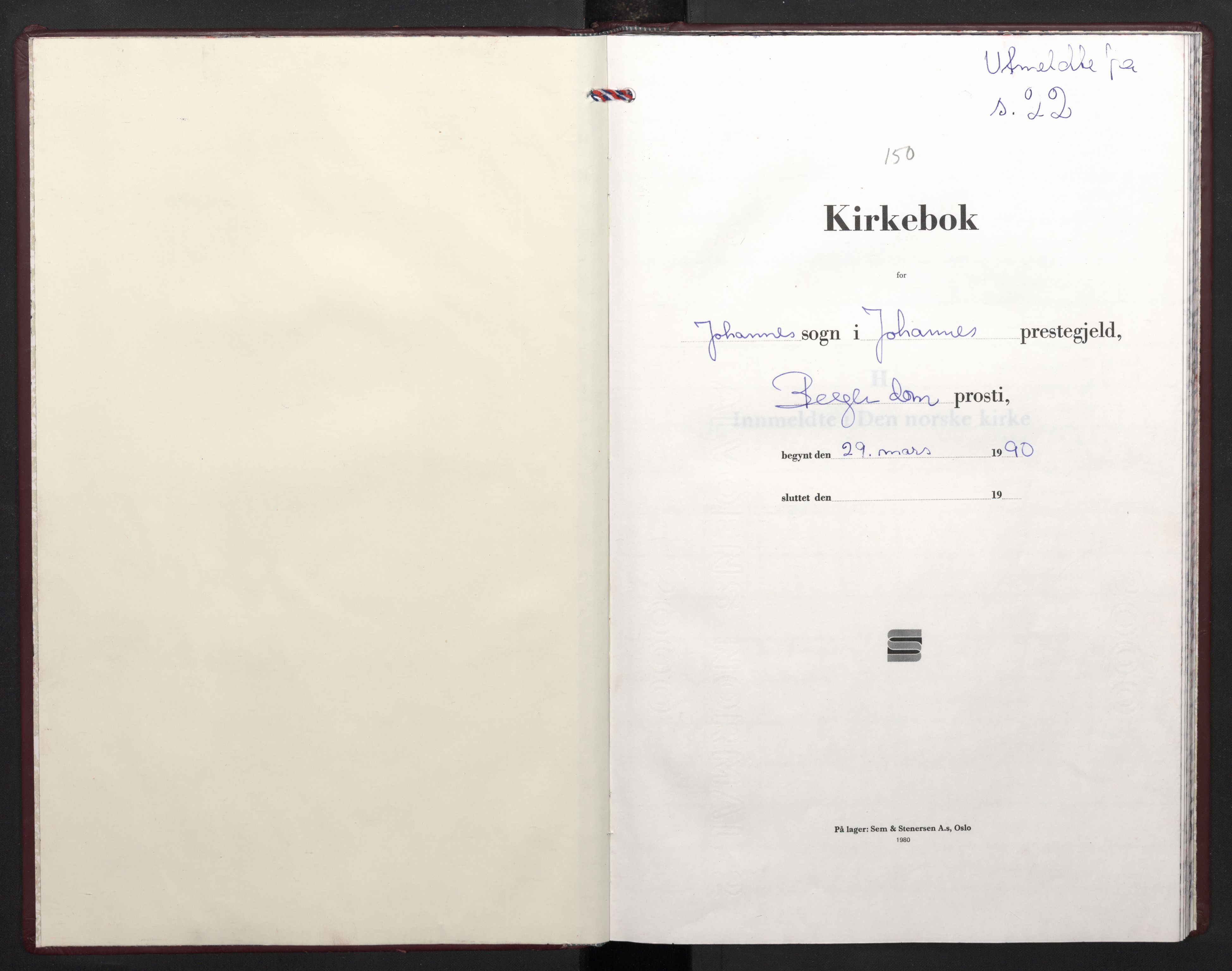 Johanneskirken sokneprestembete, SAB/A-76001/H/Haa/L0031: Ministerialbok nr. G 3, 1990-2002