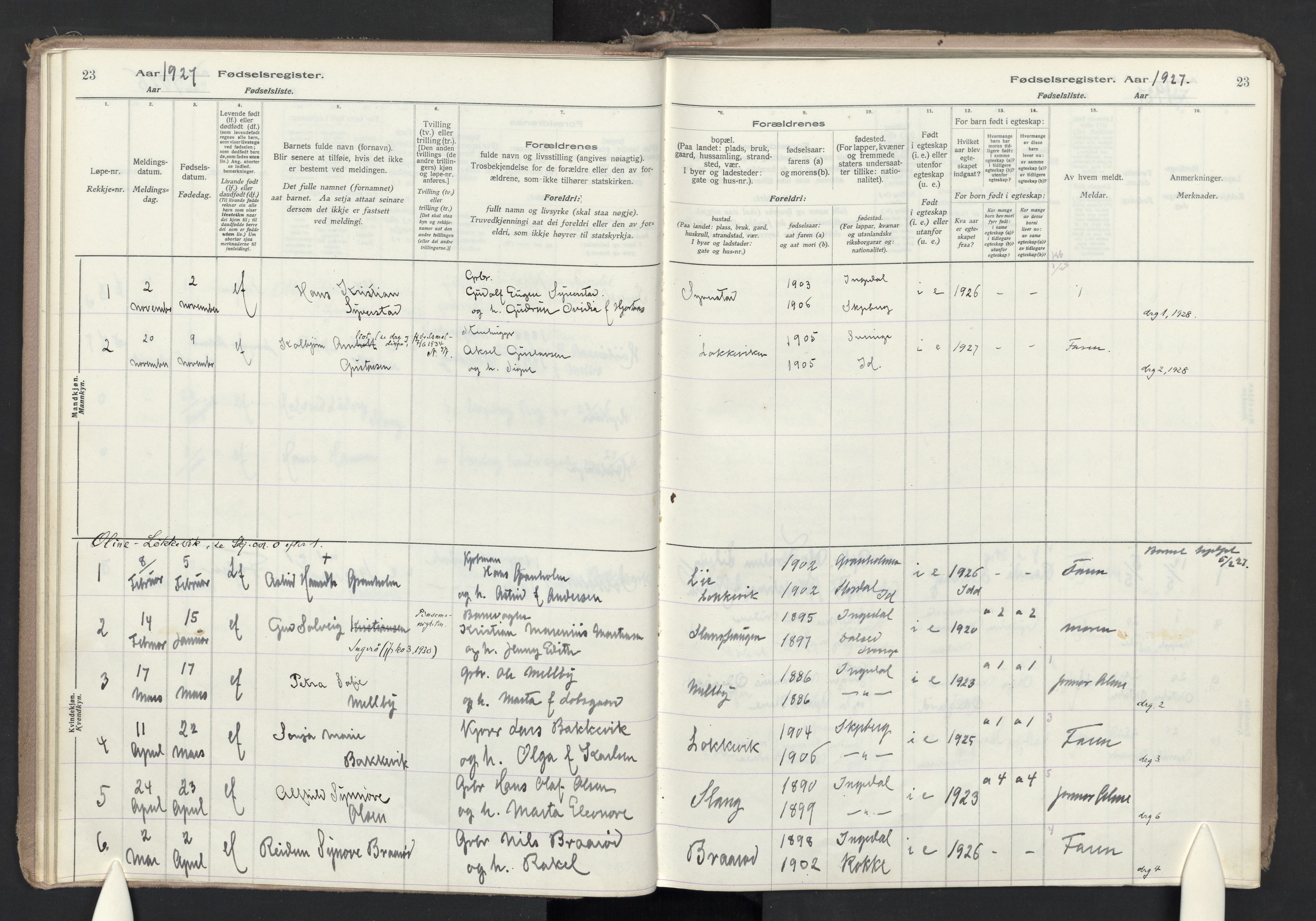 Skjeberg prestekontor Kirkebøker, SAO/A-10923/J/Jc/L0001: Fødselsregister nr. III 1, 1916-1986, s. 23