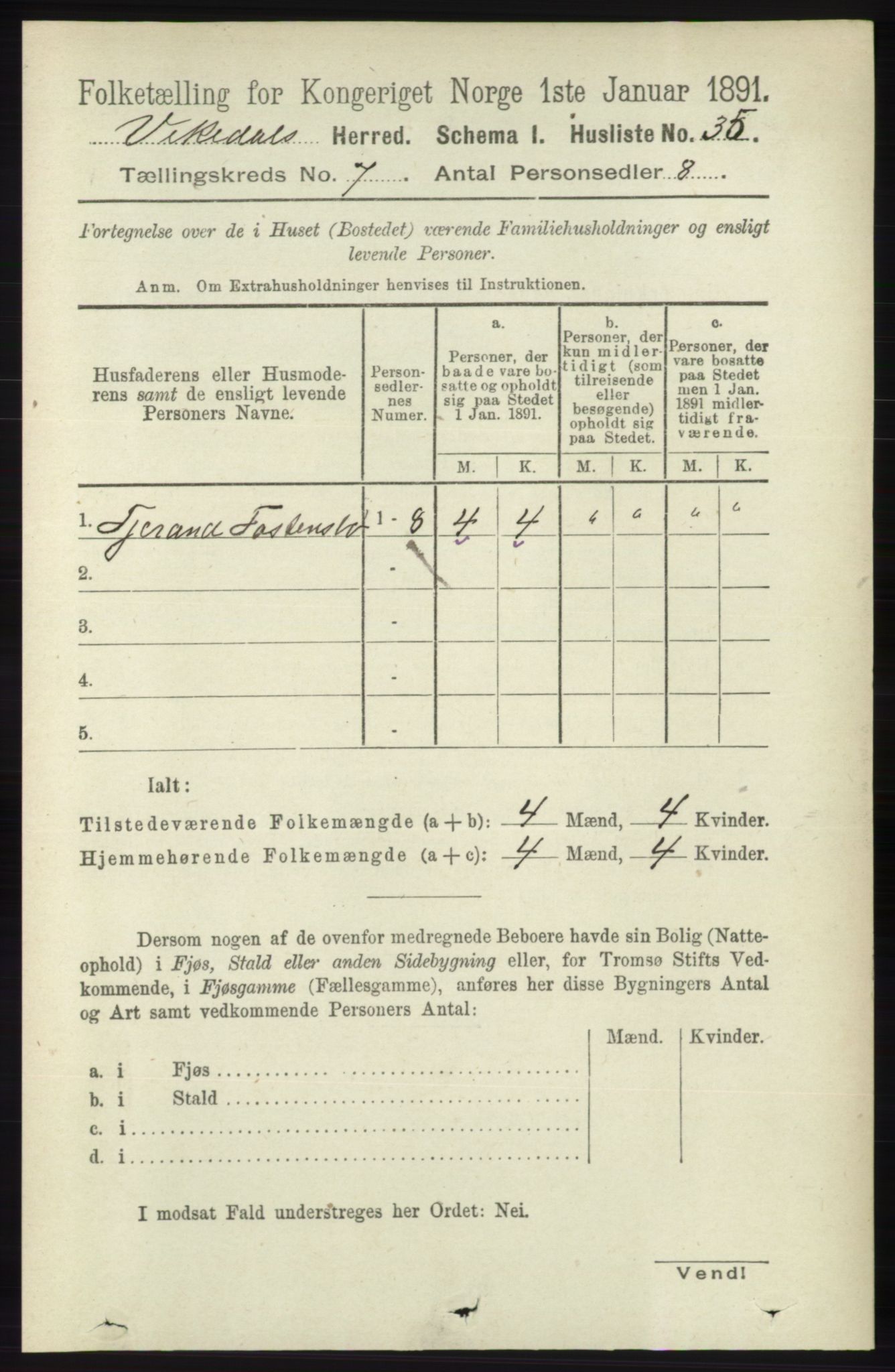 RA, Folketelling 1891 for 1157 Vikedal herred, 1891, s. 2029