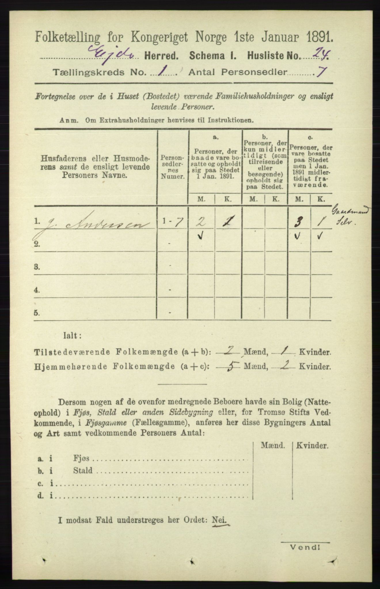 RA, Folketelling 1891 for 0925 Eide herred, 1891, s. 38