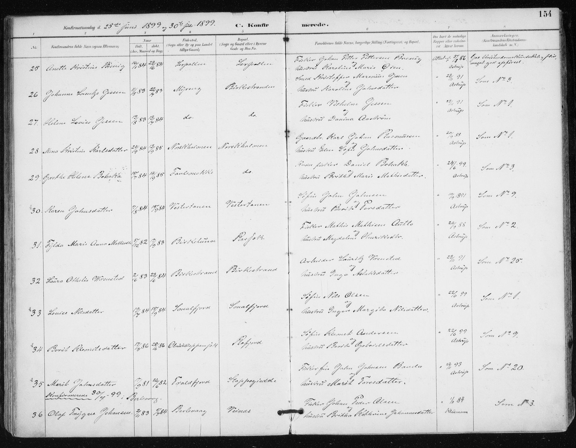 Tana sokneprestkontor, AV/SATØ-S-1334/H/Ha/L0005kirke: Ministerialbok nr. 5, 1891-1903, s. 154