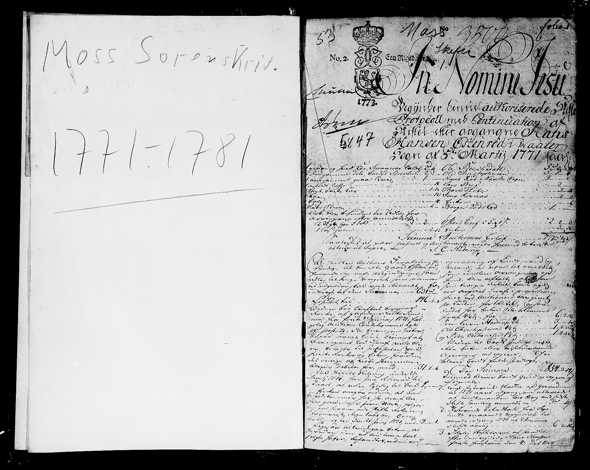 Moss sorenskriveri, SAO/A-10168, 1771-1781, s. 0b-1a