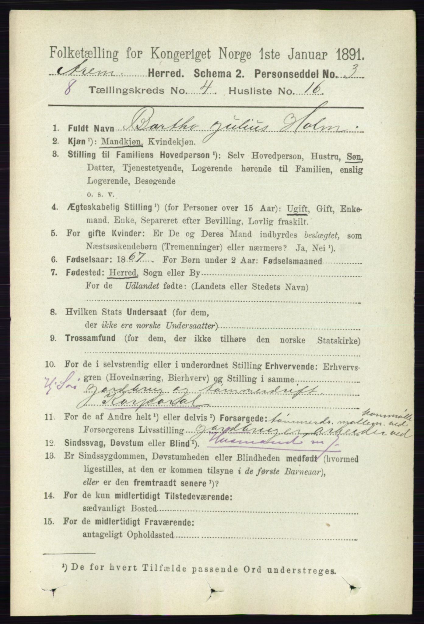 RA, Folketelling 1891 for 0118 Aremark herred, 1891, s. 2021