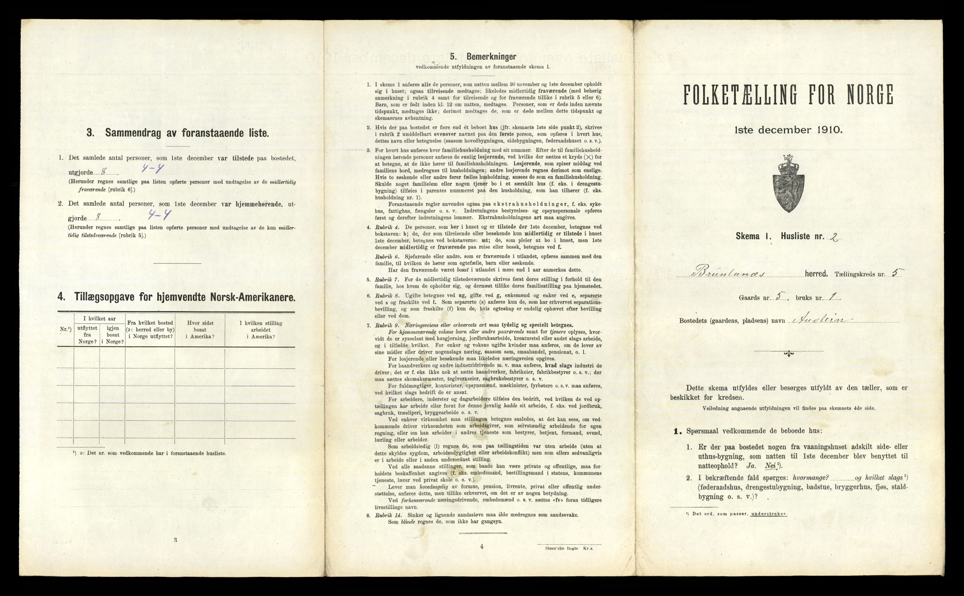 RA, Folketelling 1910 for 0726 Brunlanes herred, 1910, s. 695