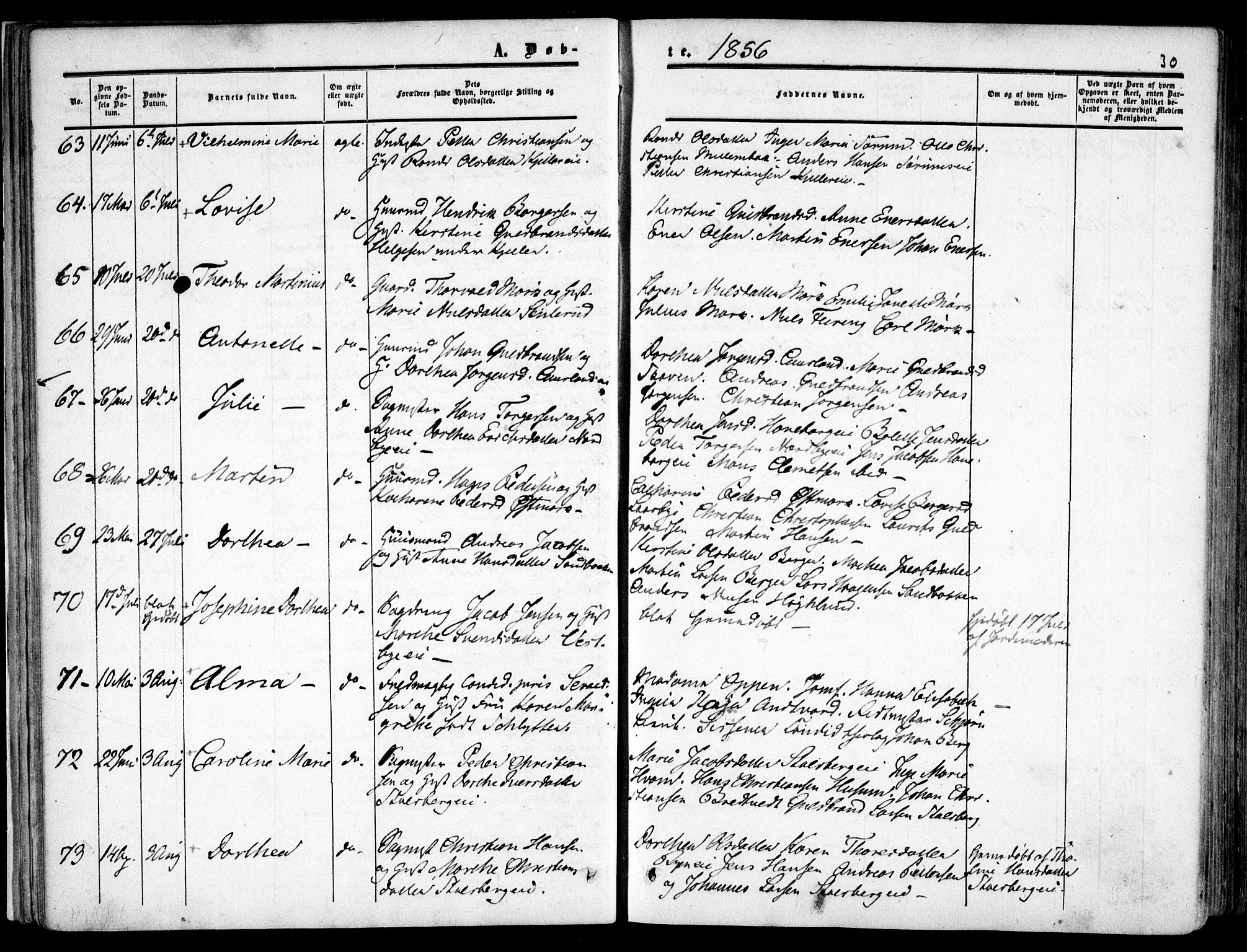 Skedsmo prestekontor Kirkebøker, AV/SAO-A-10033a/F/Fa/L0010: Ministerialbok nr. I 10, 1854-1865, s. 30