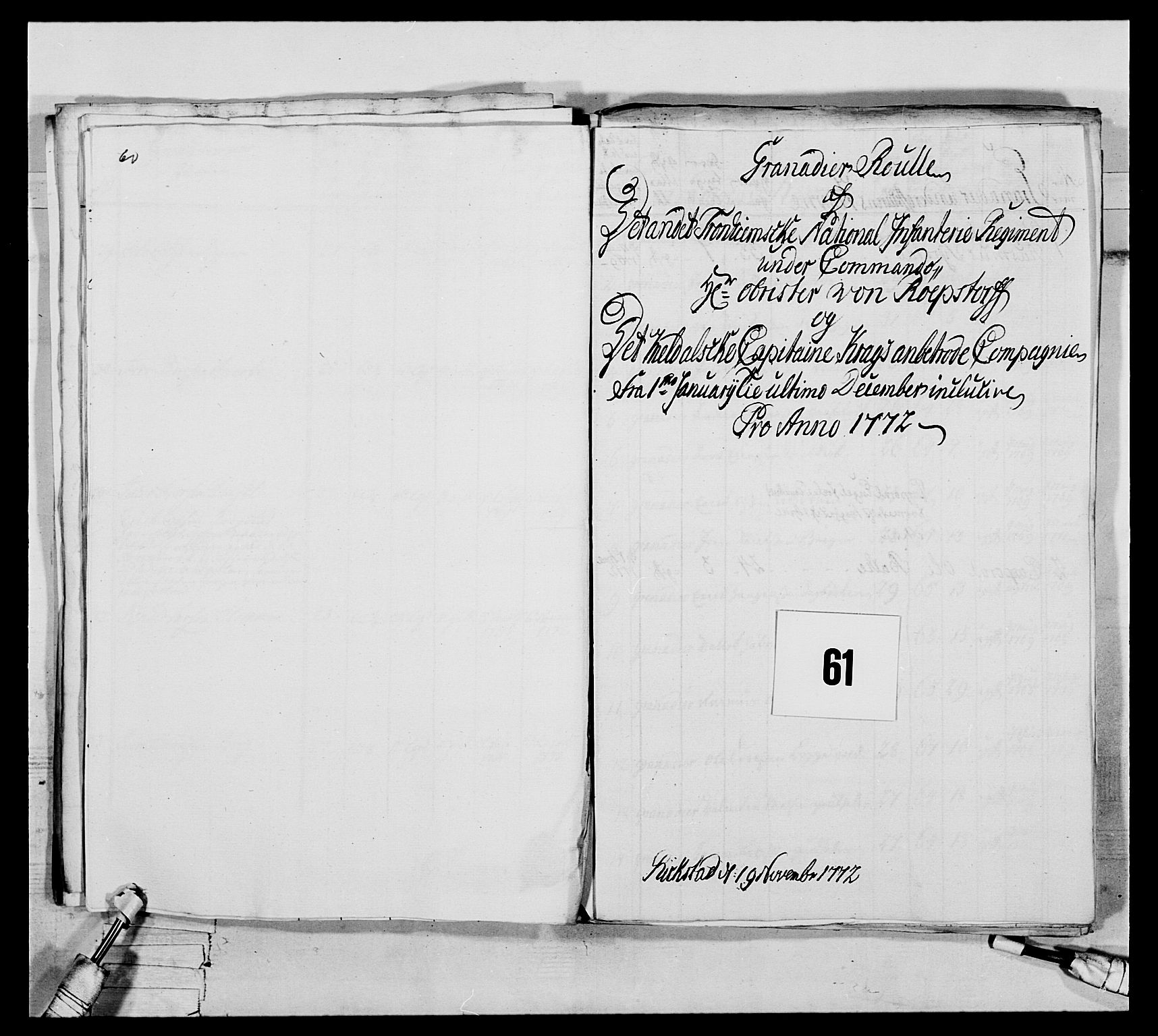 Generalitets- og kommissariatskollegiet, Det kongelige norske kommissariatskollegium, AV/RA-EA-5420/E/Eh/L0076: 2. Trondheimske nasjonale infanteriregiment, 1766-1773, s. 213