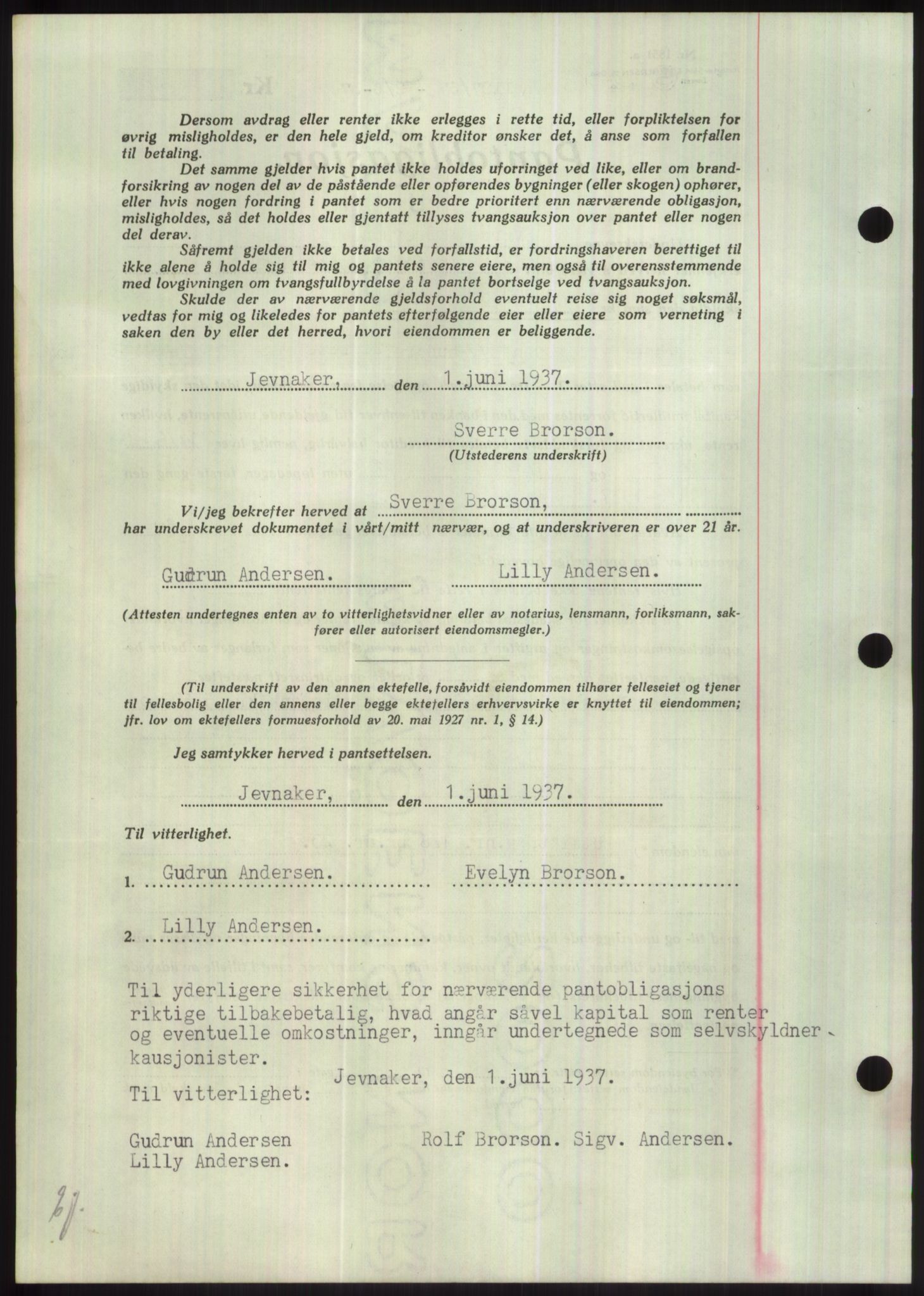 Hadeland og Land tingrett, AV/SAH-TING-010/H/Hb/Hbc/L0002: Pantebok nr. B2, 1936-1937, Dagboknr: 1127/1937