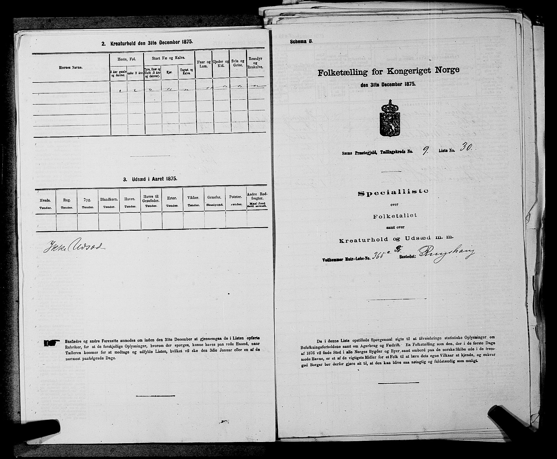 SAKO, Folketelling 1875 for 0721P Sem prestegjeld, 1875, s. 1550