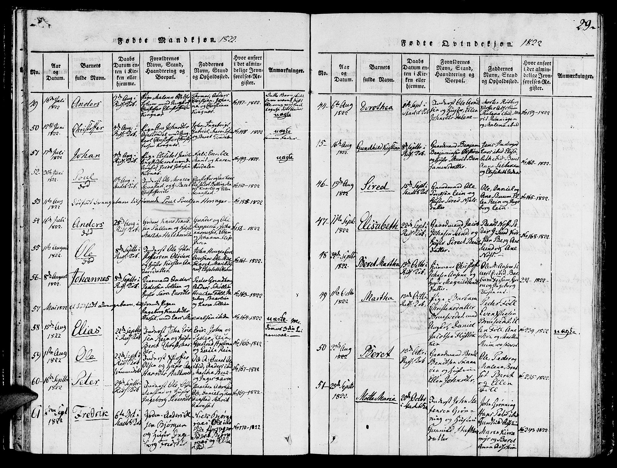 Ministerialprotokoller, klokkerbøker og fødselsregistre - Sør-Trøndelag, SAT/A-1456/646/L0608: Ministerialbok nr. 646A06, 1816-1825, s. 29