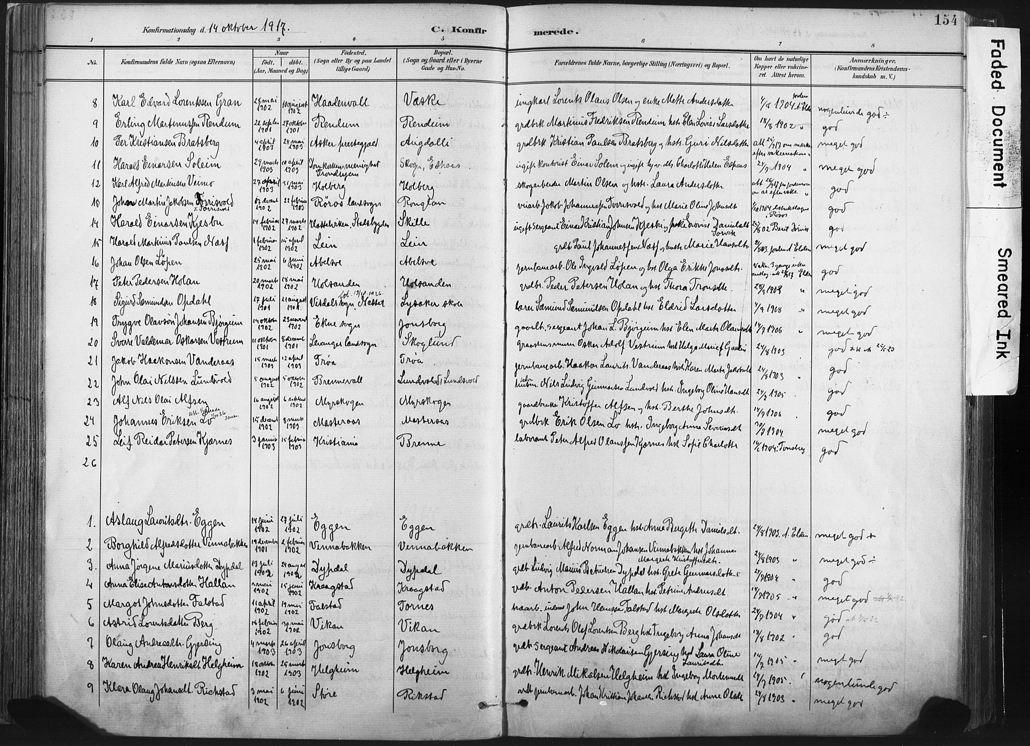 Ministerialprotokoller, klokkerbøker og fødselsregistre - Nord-Trøndelag, SAT/A-1458/717/L0162: Ministerialbok nr. 717A12, 1898-1923, s. 154
