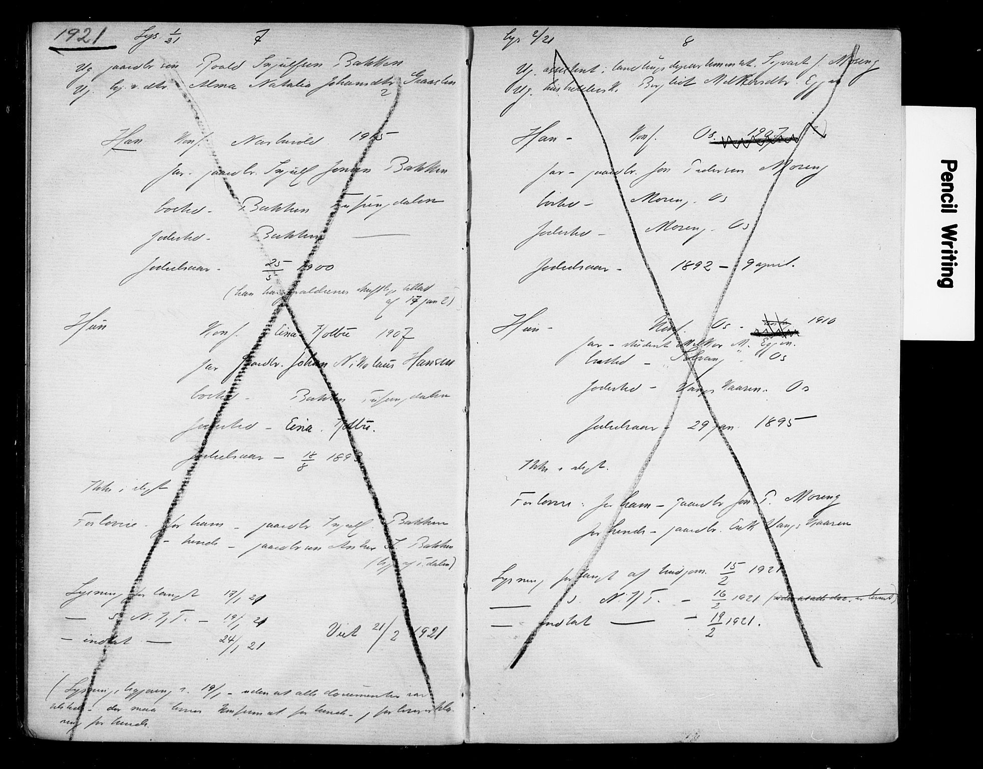 Tolga prestekontor, AV/SAH-PREST-062/N/L0005: Lysningsprotokoll nr. 32, 1920-1929, s. 7-8