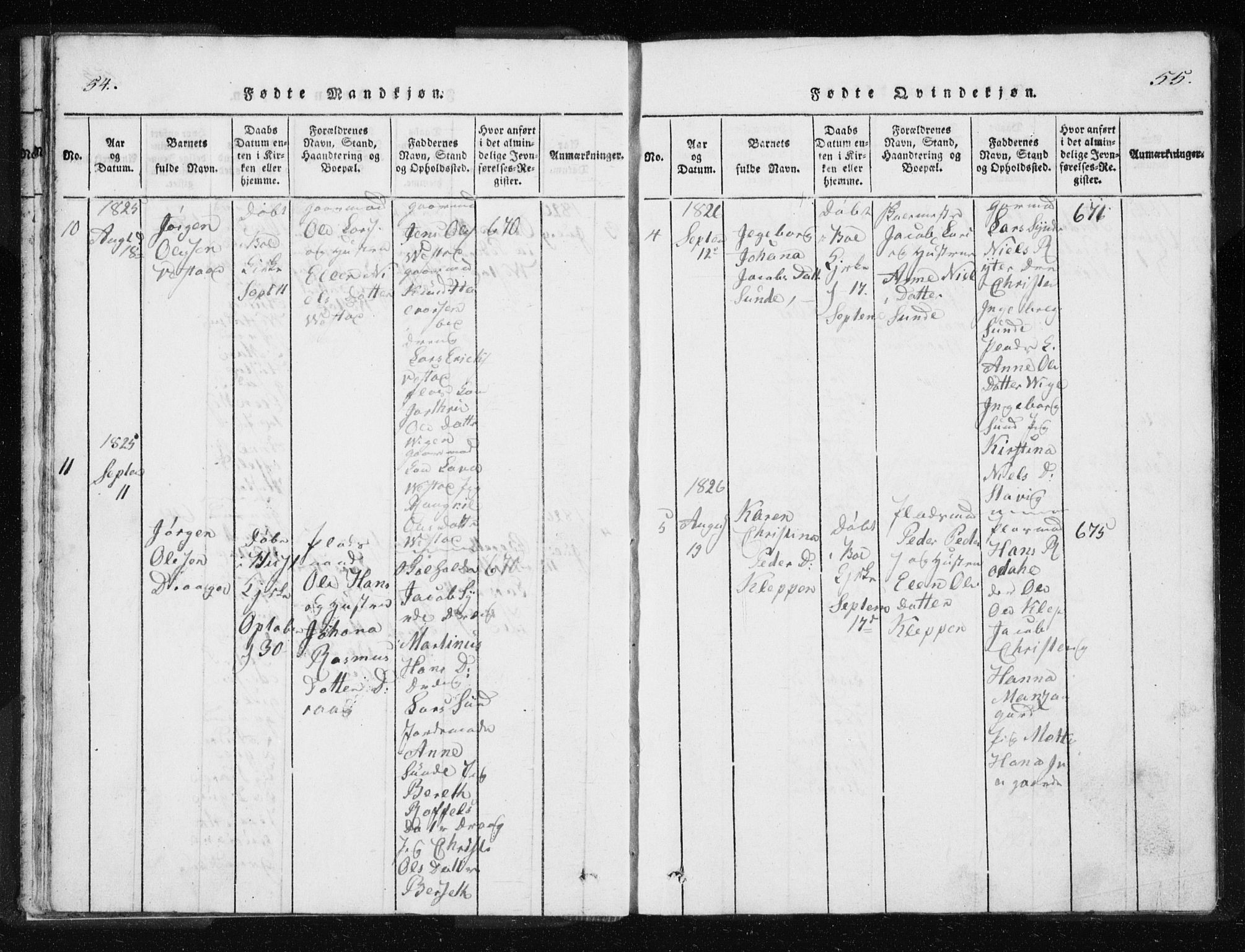 Ministerialprotokoller, klokkerbøker og fødselsregistre - Møre og Romsdal, AV/SAT-A-1454/566/L0772: Klokkerbok nr. 566C01, 1818-1845, s. 54-55