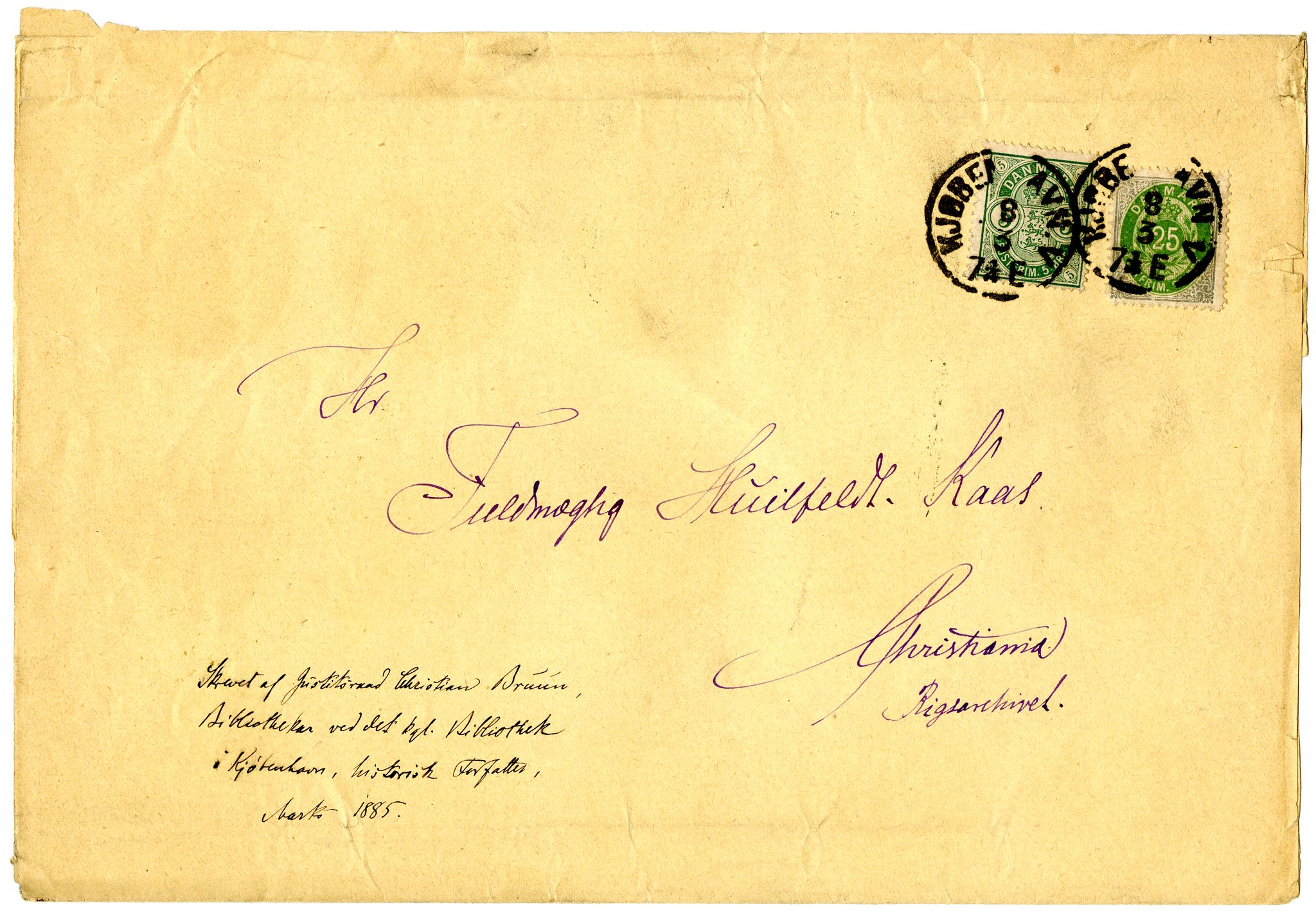 Diderik Maria Aalls brevsamling, NF/Ark-1023/F/L0002: D.M. Aalls brevsamling. B - C, 1799-1889, s. 182
