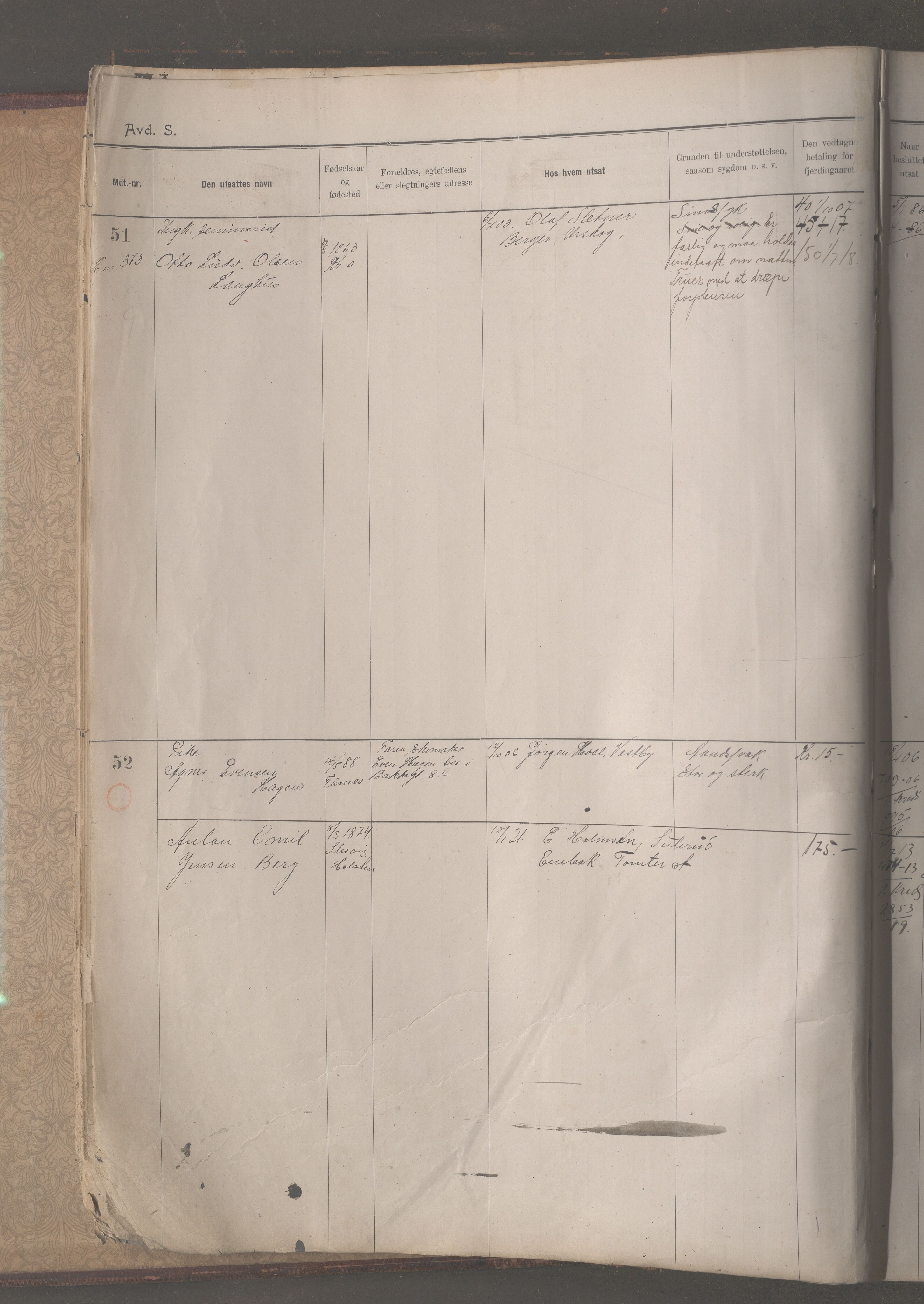 Fattigvesenet, OBA/A-20045/H/Hb/L0013: Manntallsprotokoll for sinnssyke , 1913-1921