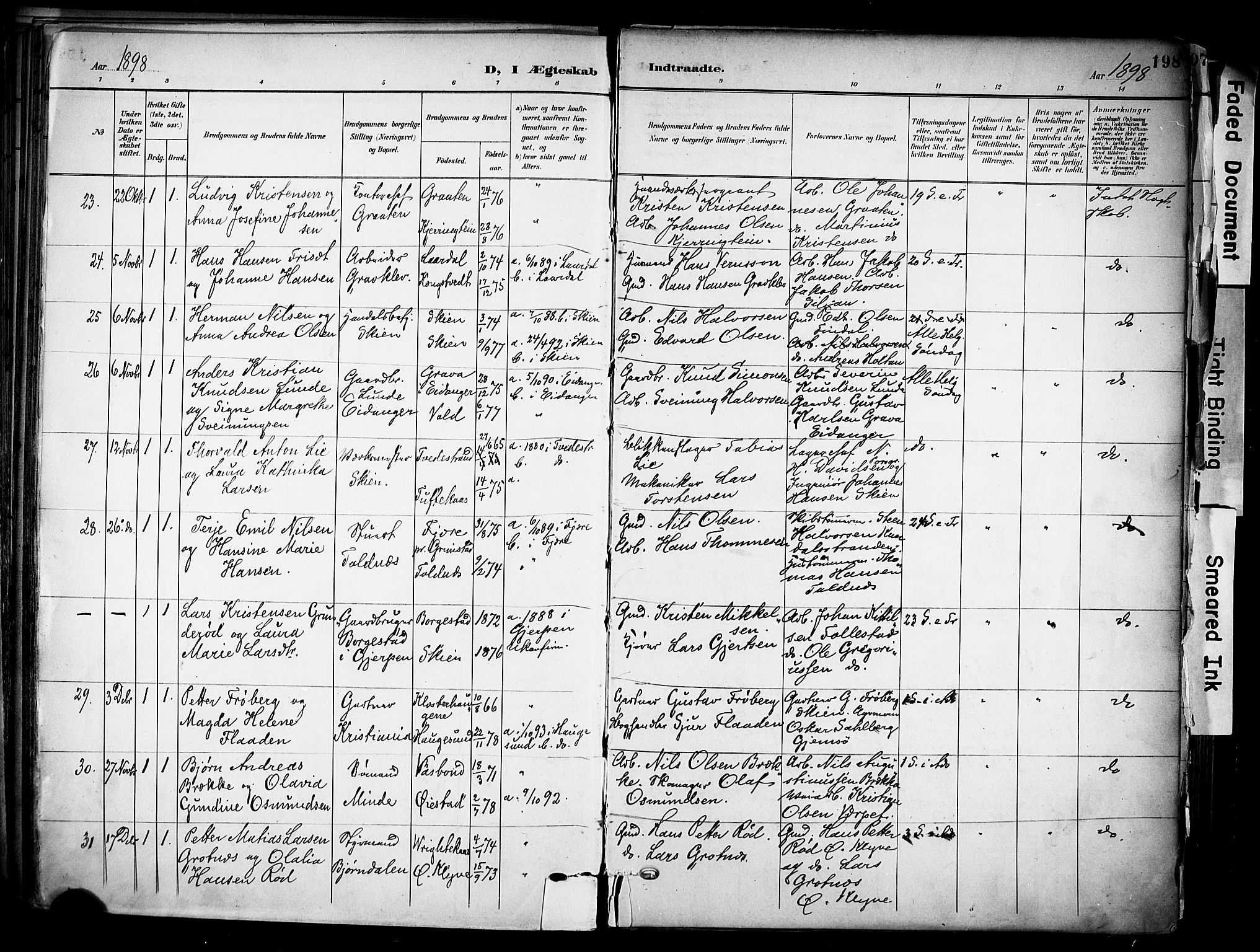 Solum kirkebøker, AV/SAKO-A-306/F/Fa/L0011: Ministerialbok nr. I 11, 1898-1909, s. 198