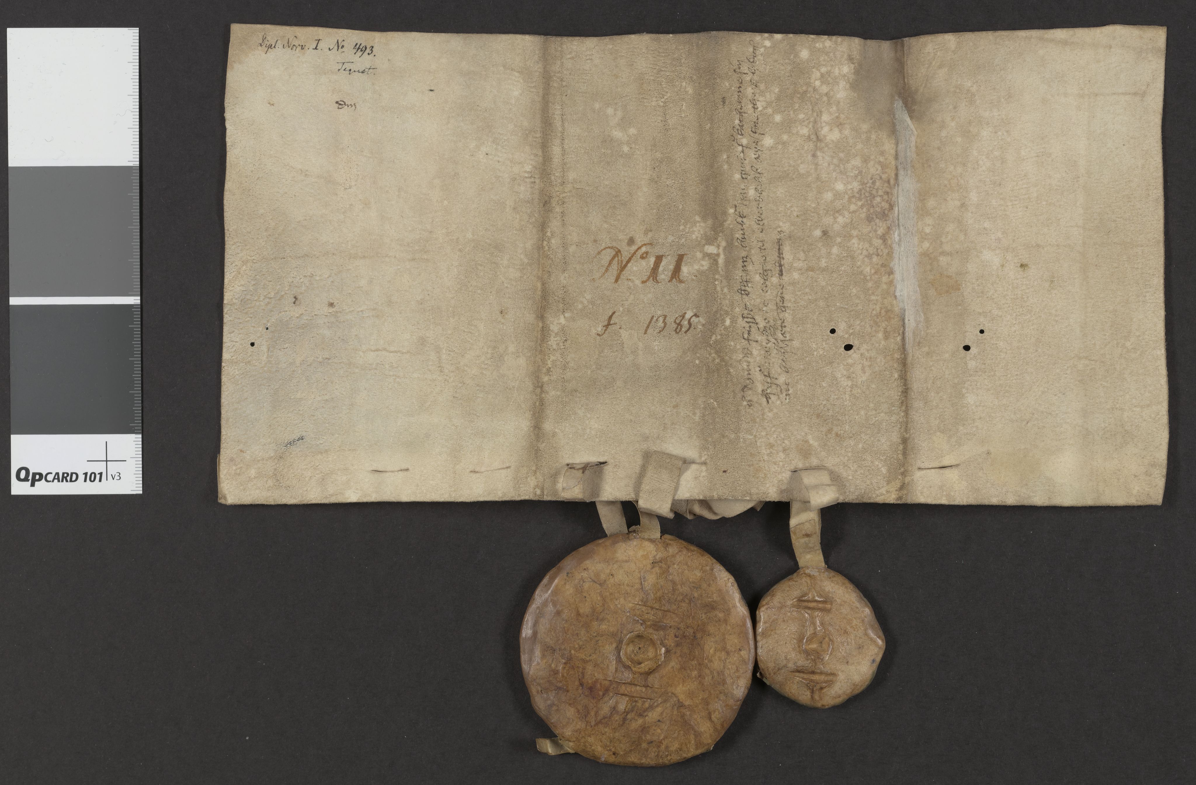 Riksarkivets diplomsamling, AV/RA-EA-5965/F06/L0009: Dokument nr. 11, 1385