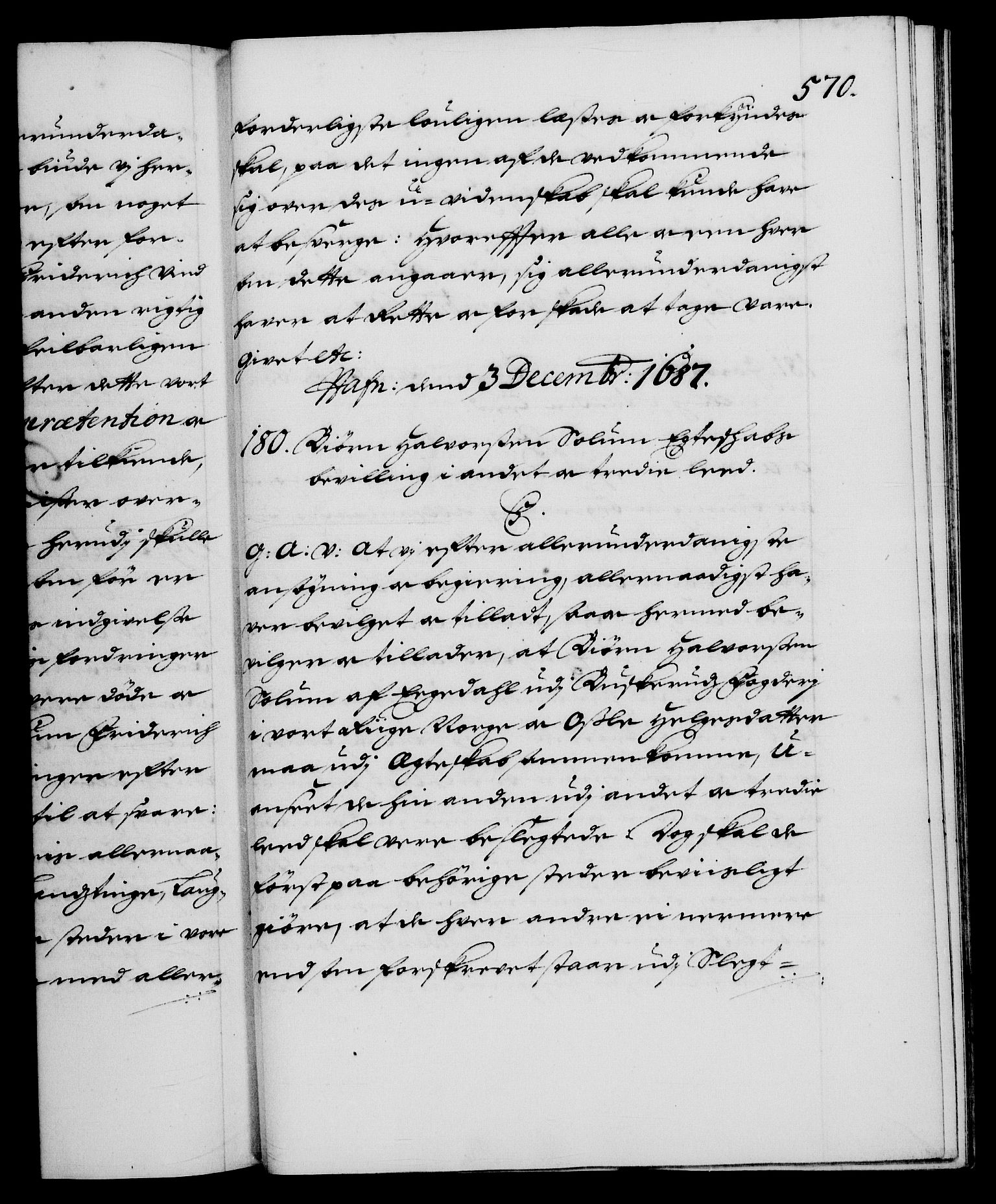 Danske Kanselli 1572-1799, AV/RA-EA-3023/F/Fc/Fca/Fcaa/L0014: Norske registre (mikrofilm), 1685-1687, s. 570a