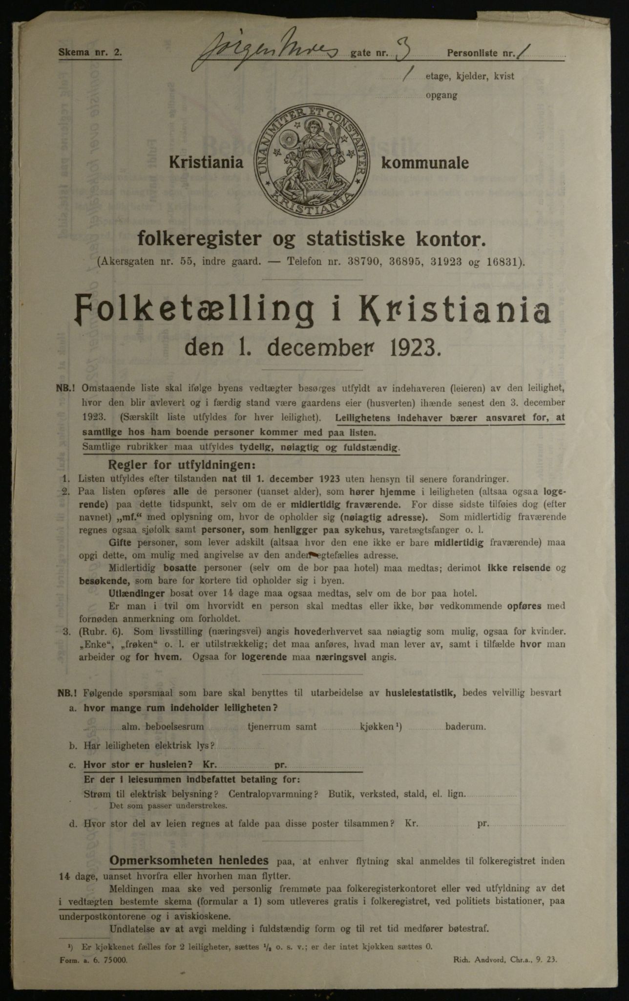 OBA, Kommunal folketelling 1.12.1923 for Kristiania, 1923, s. 53612