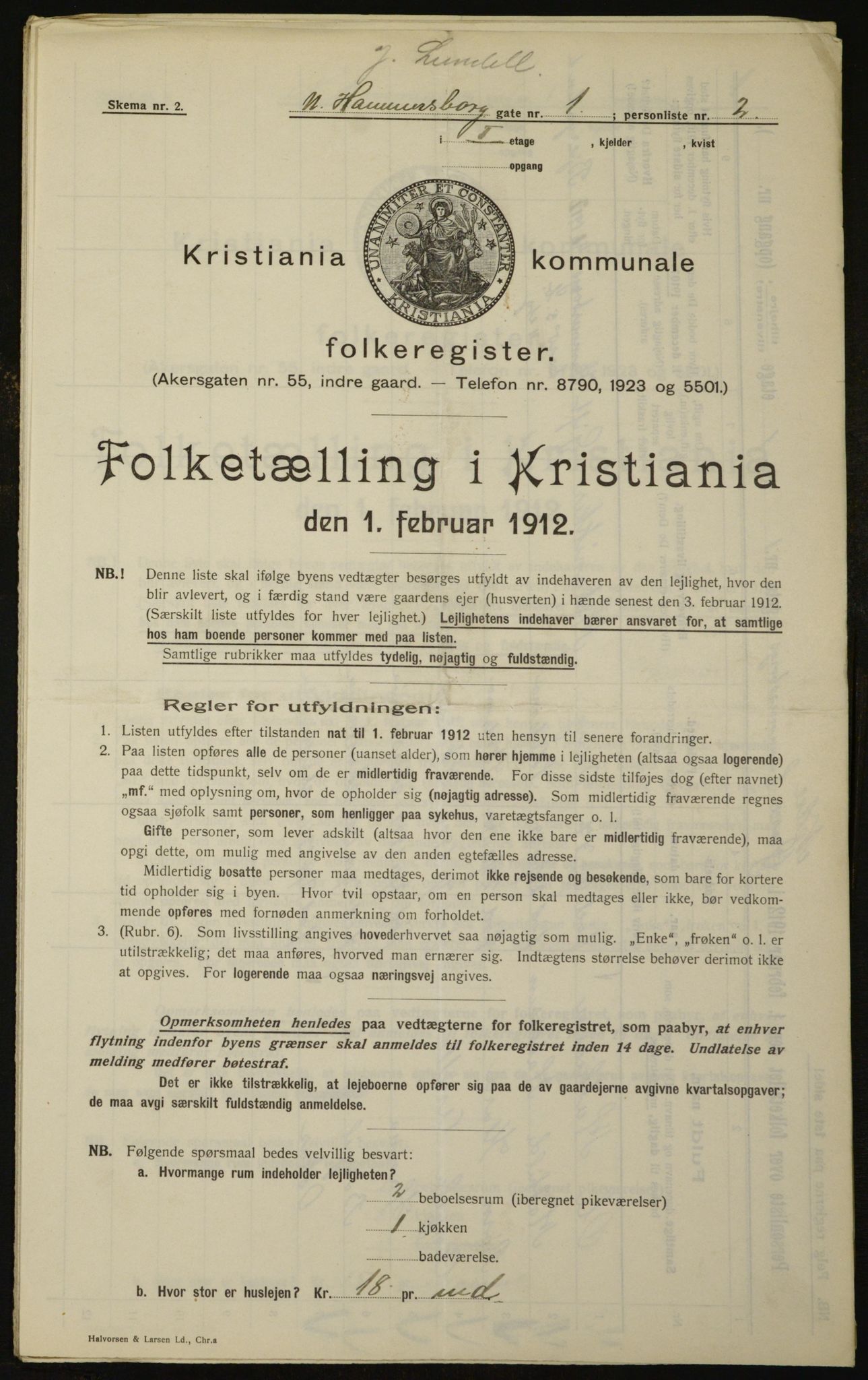 OBA, Kommunal folketelling 1.2.1912 for Kristiania, 1912, s. 69748