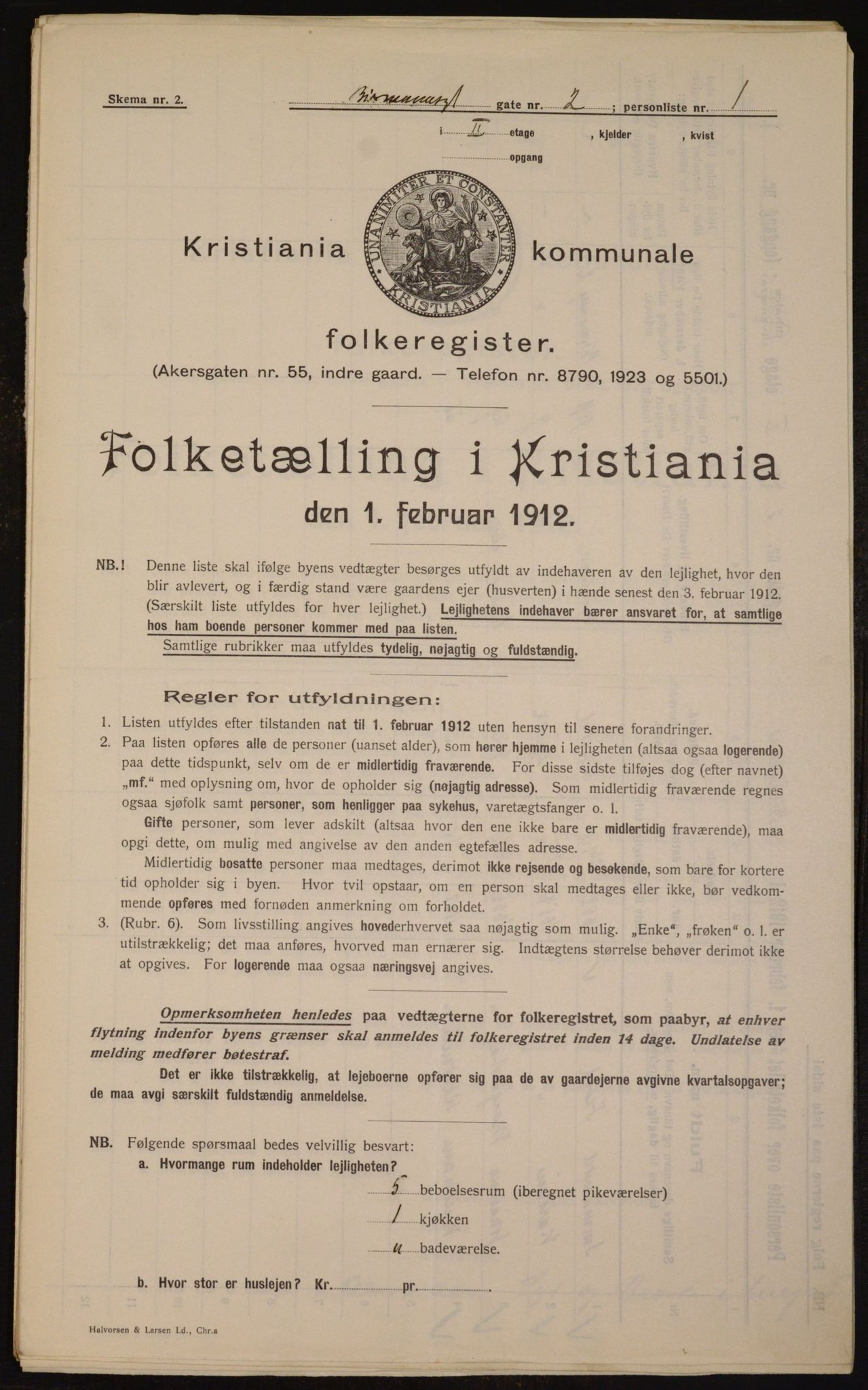 OBA, Kommunal folketelling 1.2.1912 for Kristiania, 1912, s. 4782