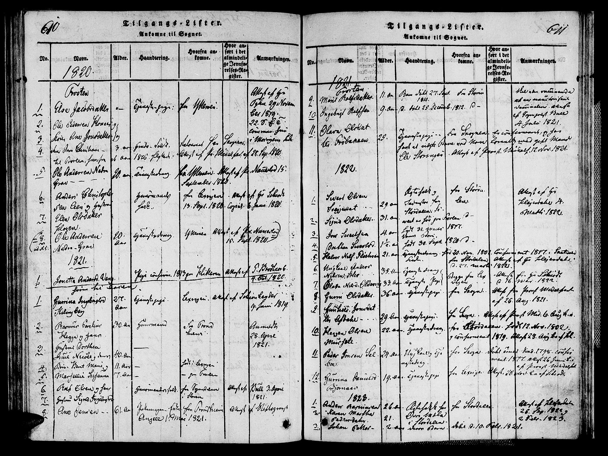 Ministerialprotokoller, klokkerbøker og fødselsregistre - Nord-Trøndelag, SAT/A-1458/713/L0112: Ministerialbok nr. 713A04 /1, 1817-1827, s. 610-611