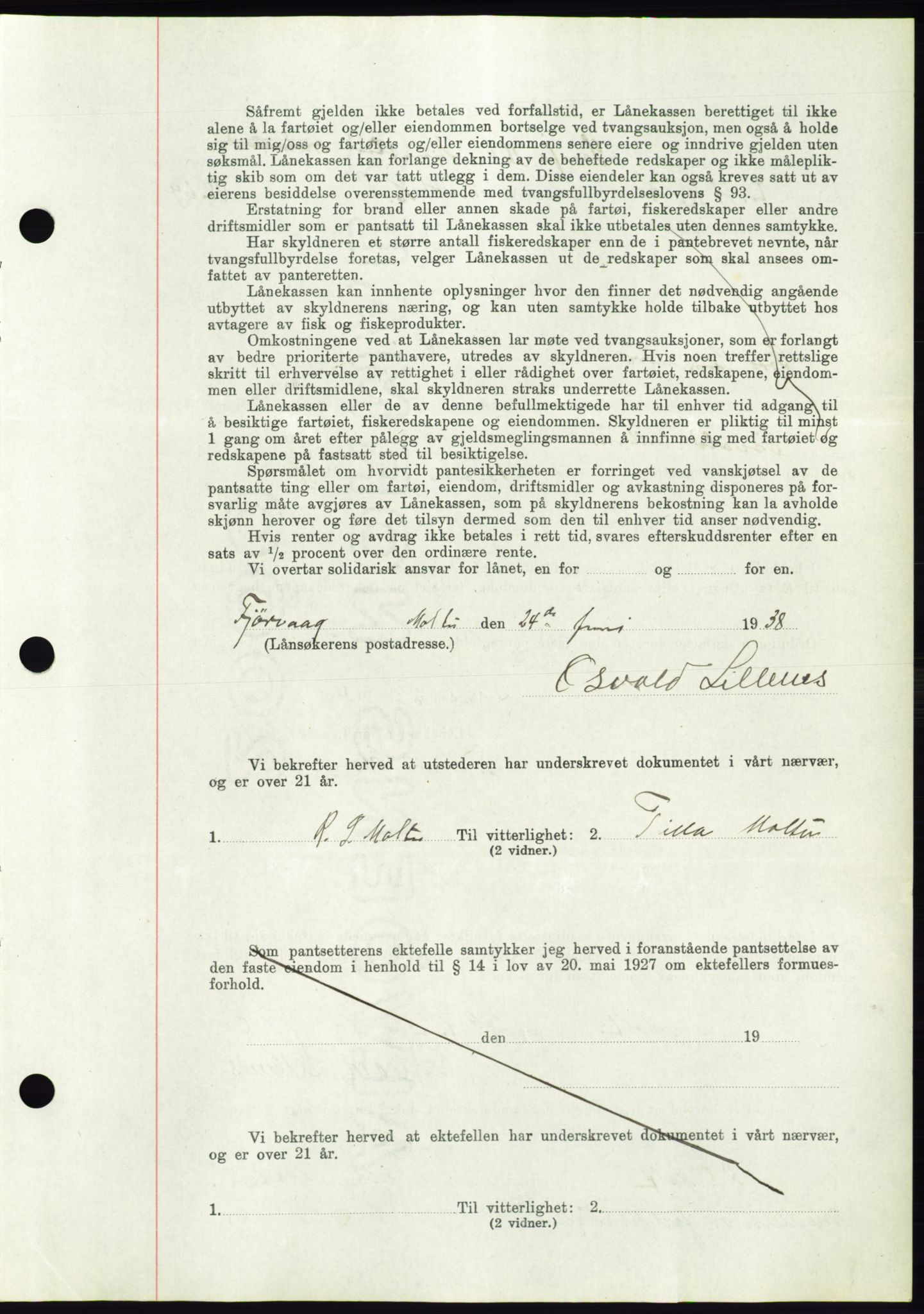 Søre Sunnmøre sorenskriveri, AV/SAT-A-4122/1/2/2C/L0065: Pantebok nr. 59, 1938-1938, Dagboknr: 998/1938