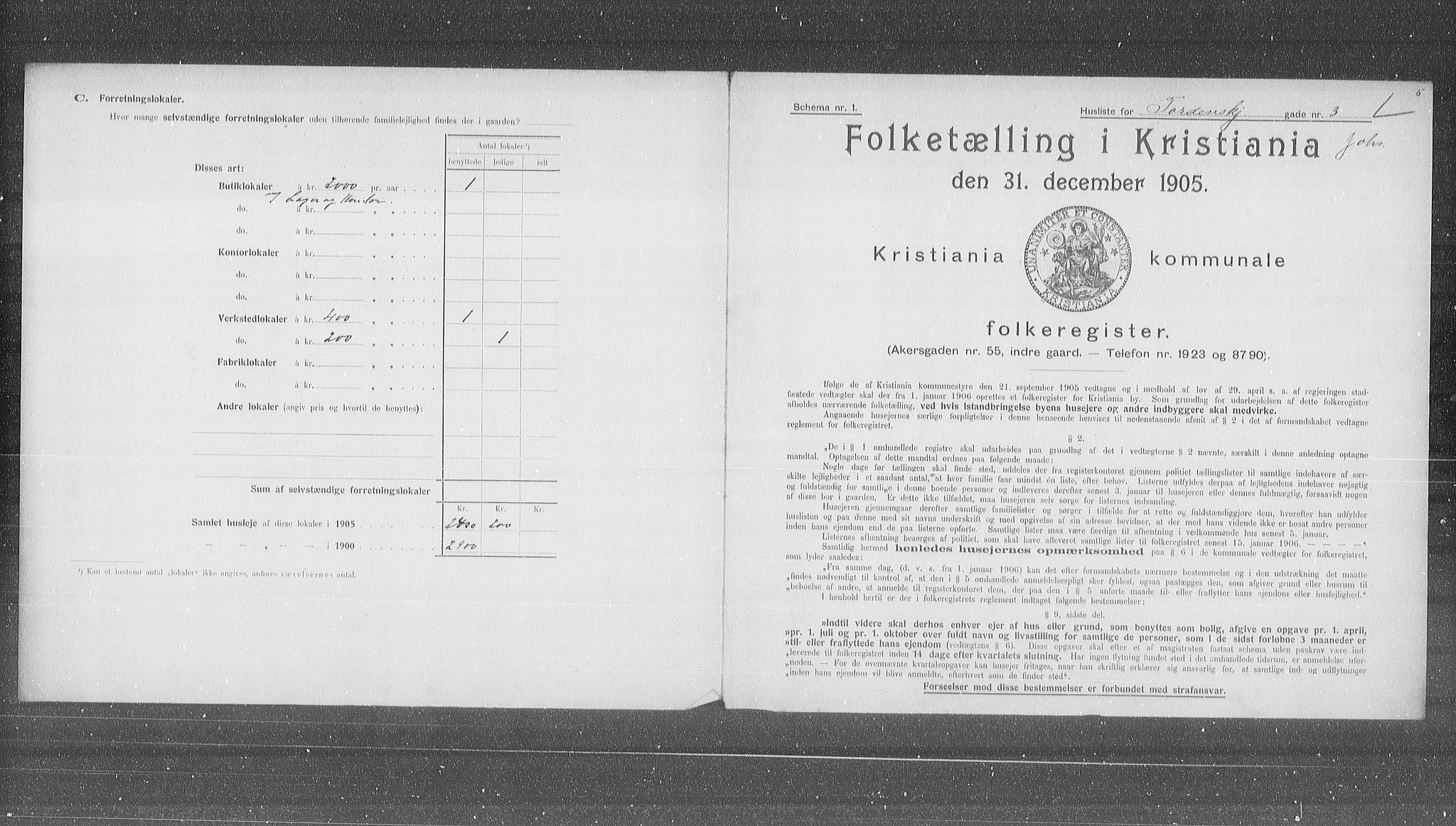 OBA, Kommunal folketelling 31.12.1905 for Kristiania kjøpstad, 1905, s. 59660