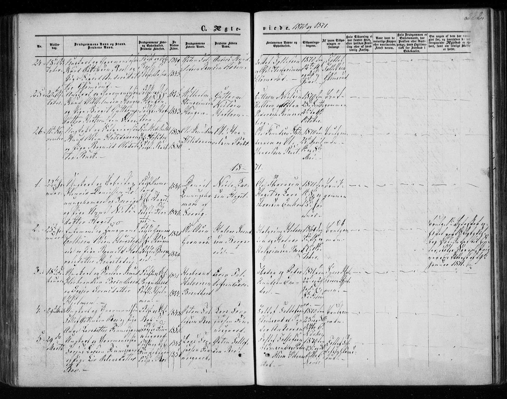 Gol kirkebøker, AV/SAKO-A-226/F/Fa/L0003: Ministerialbok nr. I 3, 1863-1875, s. 222