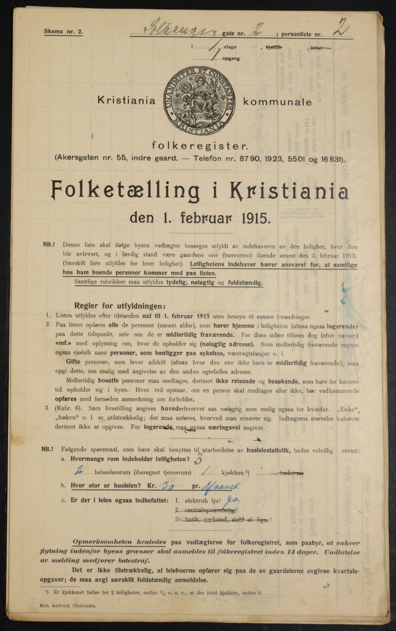 OBA, Kommunal folketelling 1.2.1915 for Kristiania, 1915, s. 99257