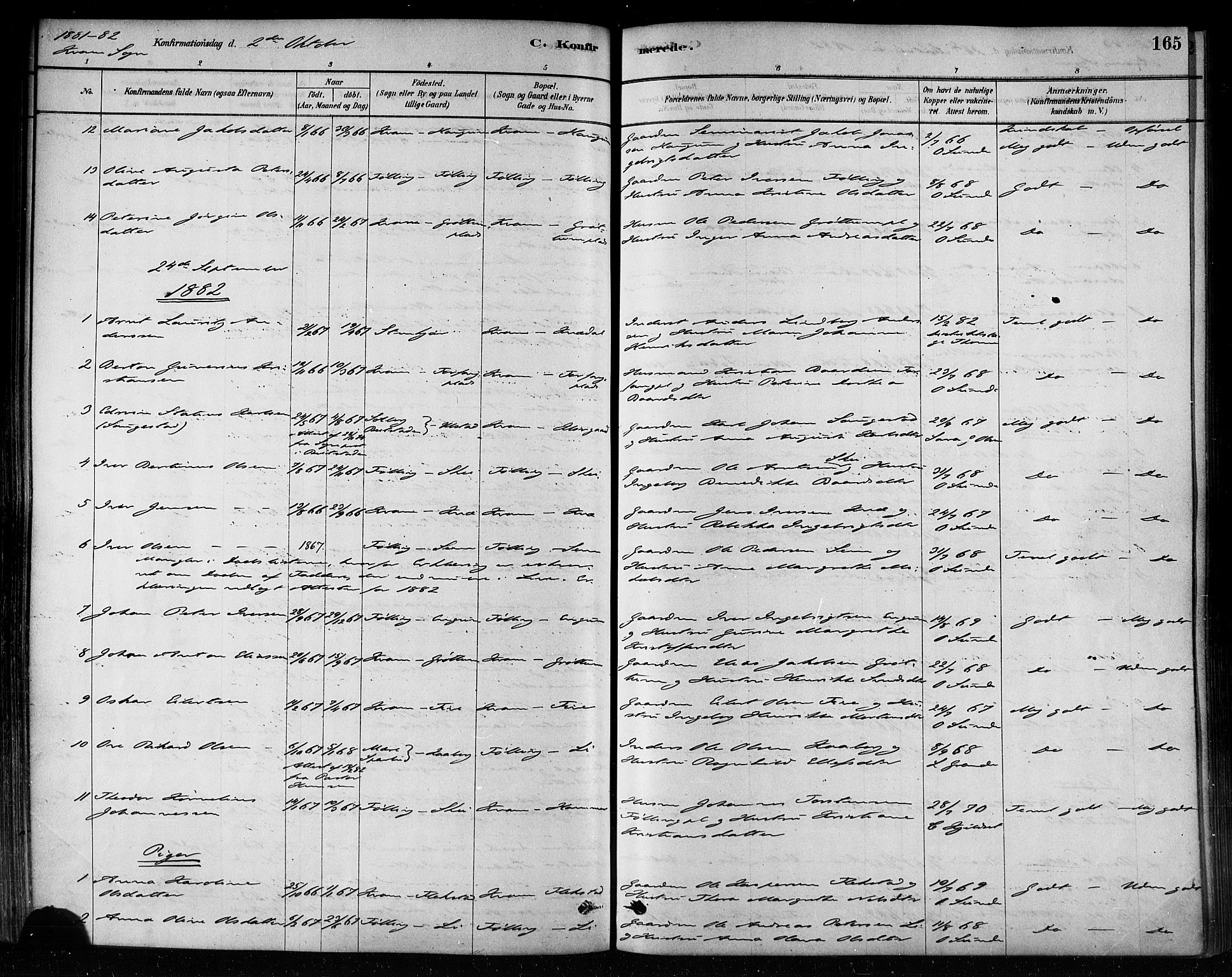 Ministerialprotokoller, klokkerbøker og fødselsregistre - Nord-Trøndelag, SAT/A-1458/746/L0449: Ministerialbok nr. 746A07 /2, 1878-1899, s. 165