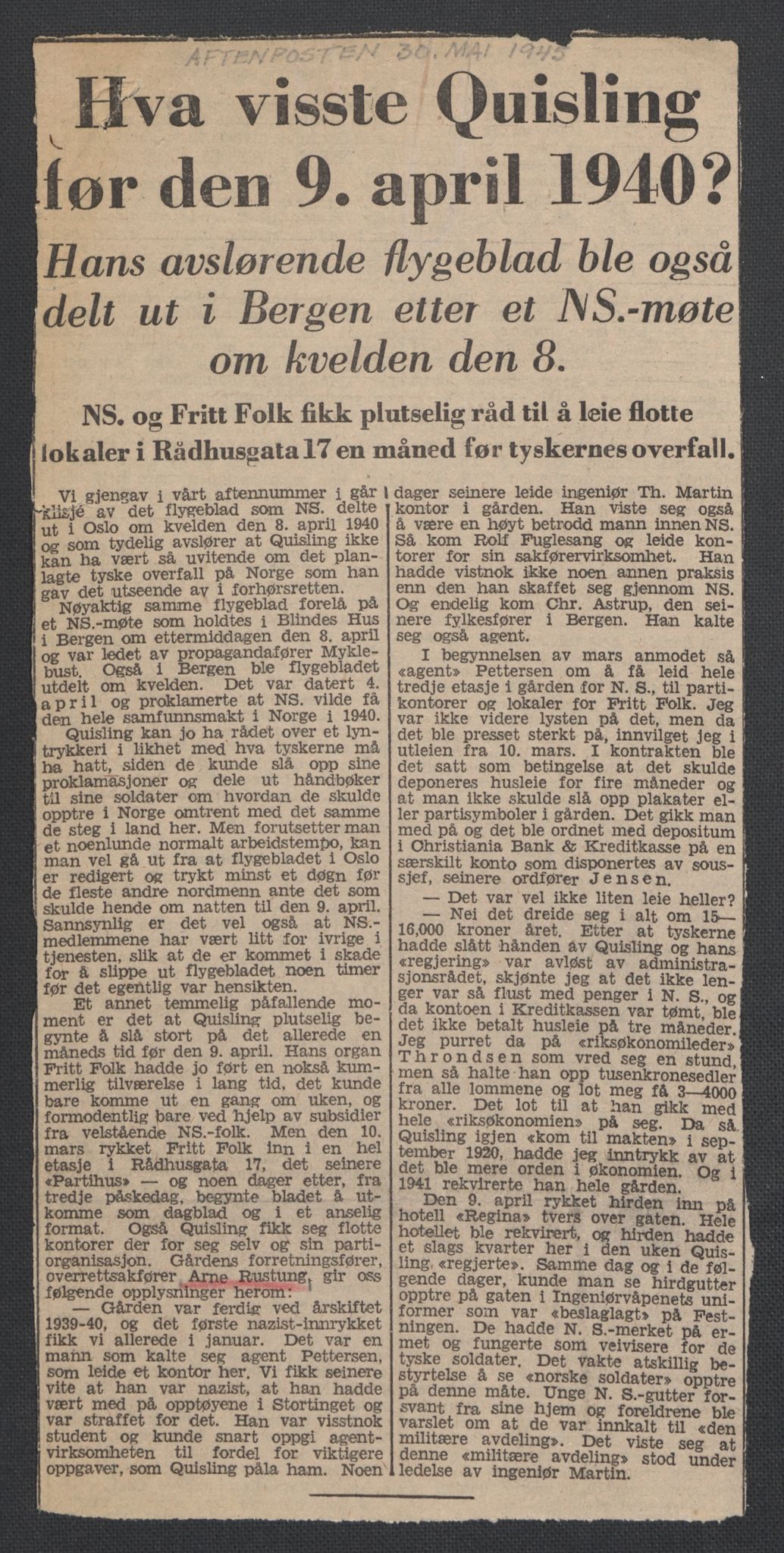 Landssvikarkivet, Oslo politikammer, AV/RA-S-3138-01/D/Da/L0003: Dnr. 29, 1945, s. 1581