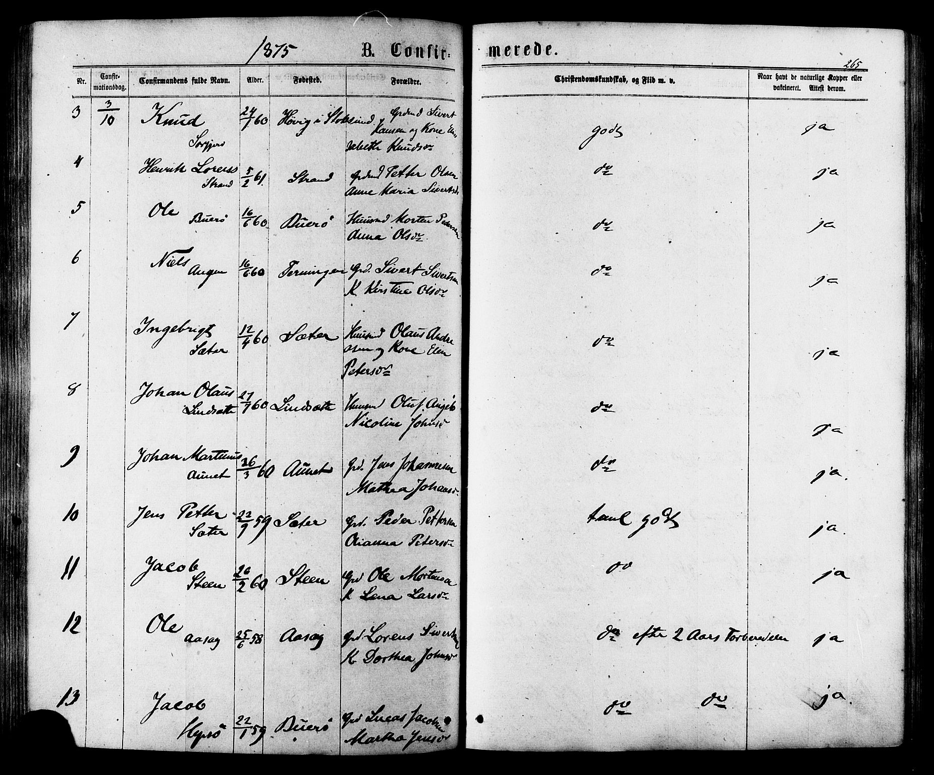 Ministerialprotokoller, klokkerbøker og fødselsregistre - Sør-Trøndelag, SAT/A-1456/657/L0706: Ministerialbok nr. 657A07, 1867-1878, s. 265