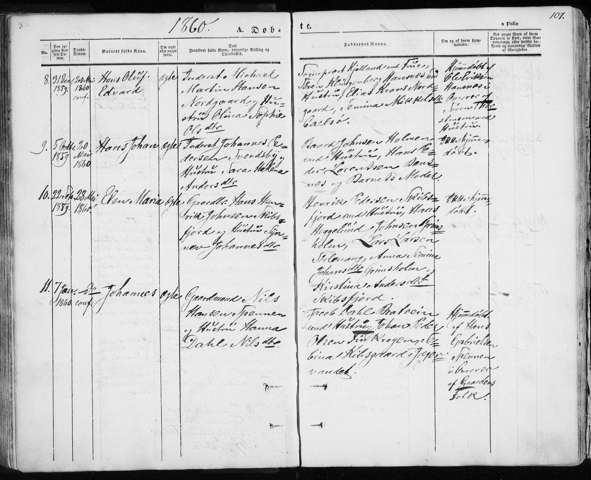 Karlsøy sokneprestembete, AV/SATØ-S-1299/H/Ha/Haa/L0003kirke: Ministerialbok nr. 3, 1843-1860, s. 107