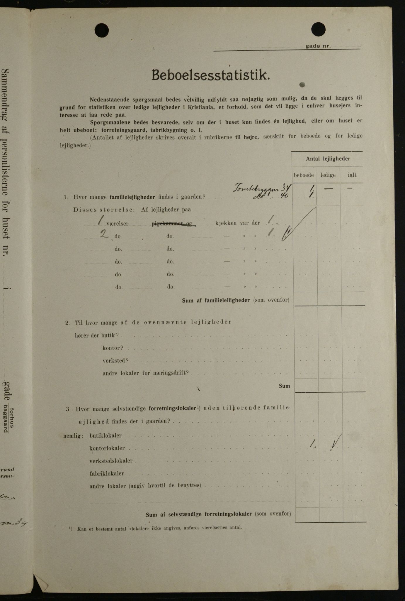 OBA, Kommunal folketelling 1.2.1908 for Kristiania kjøpstad, 1908, s. 101994