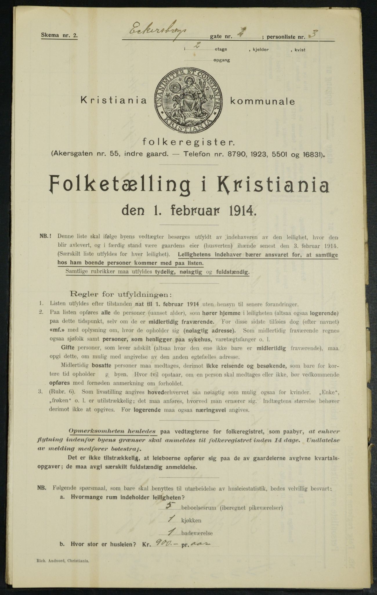 OBA, Kommunal folketelling 1.2.1914 for Kristiania, 1914, s. 18380