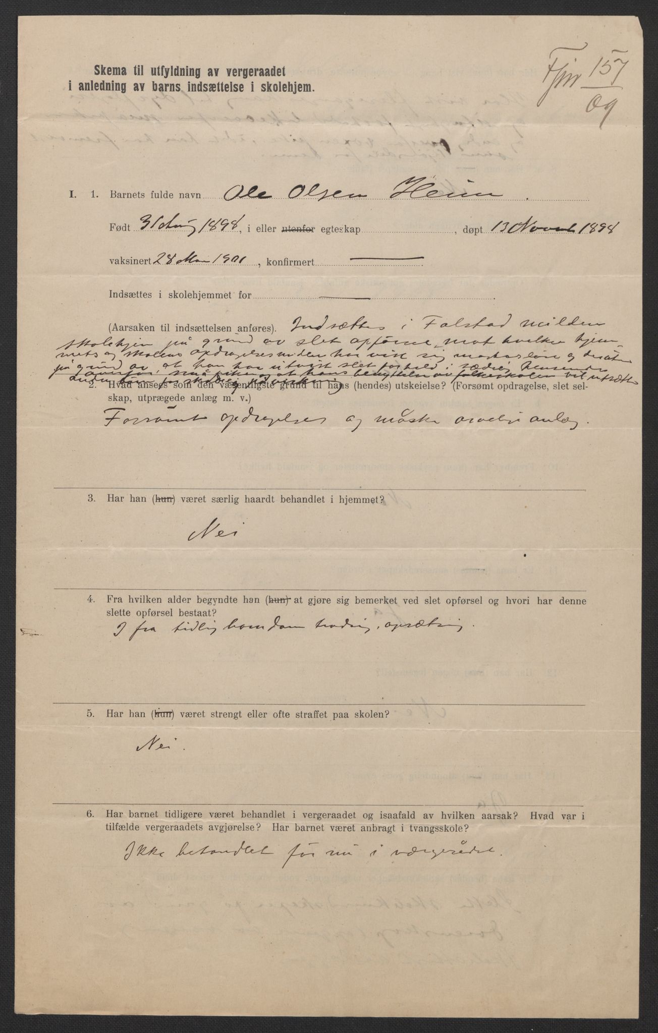 Falstad skolehjem, AV/RA-S-1676/E/Eb/L0009: Elevmapper løpenr. 189-209, 1909-1916, s. 247