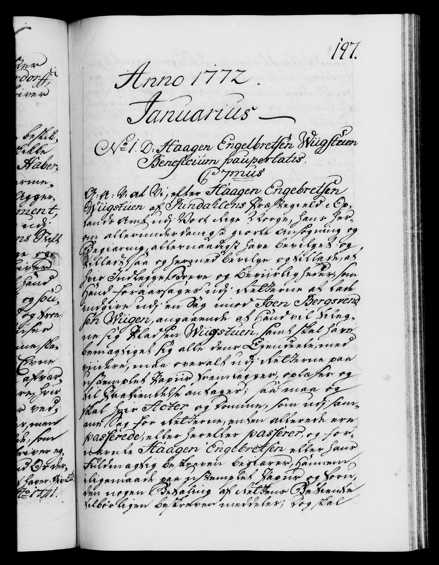 Danske Kanselli 1572-1799, AV/RA-EA-3023/F/Fc/Fca/Fcaa/L0045: Norske registre "Norske eller 3. dept.s åpne brev, 1771-1773, s. 197a