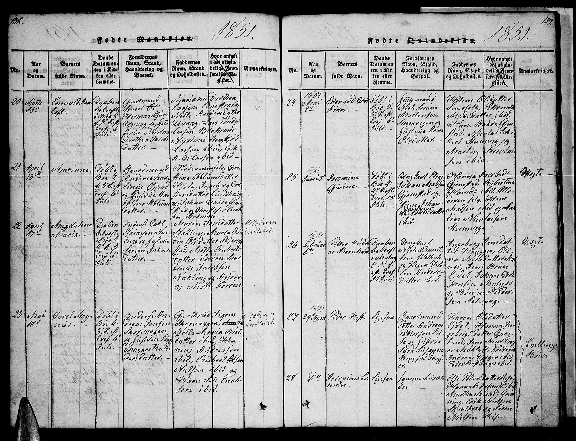 Ministerialprotokoller, klokkerbøker og fødselsregistre - Nordland, AV/SAT-A-1459/891/L1312: Klokkerbok nr. 891C01, 1820-1856, s. 138-139