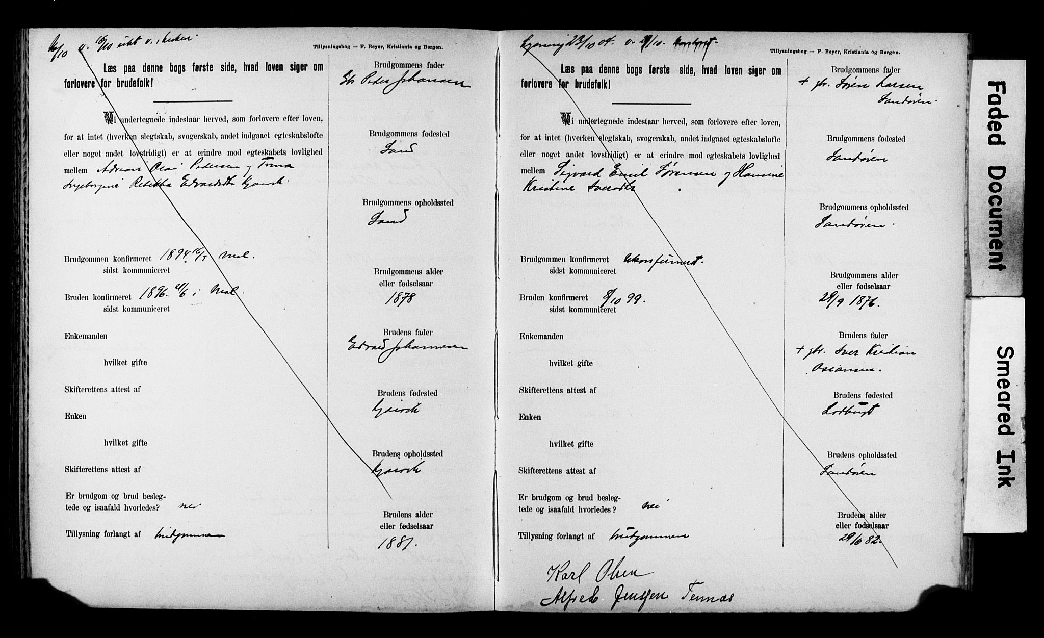 Balsfjord sokneprestembete, AV/SATØ-S-1303/H/Hd/L0031: Lysningsprotokoll nr. 31, 1897-1906