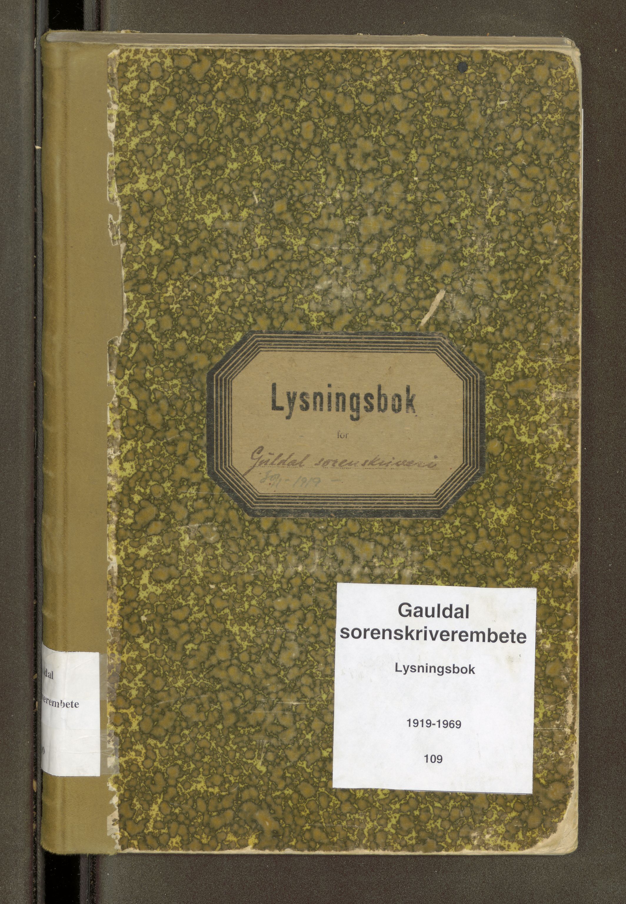 Gauldal sorenskriveri, AV/SAT-A-0014/1/6/6D/L0001: Lysingsbok, 1919-1969