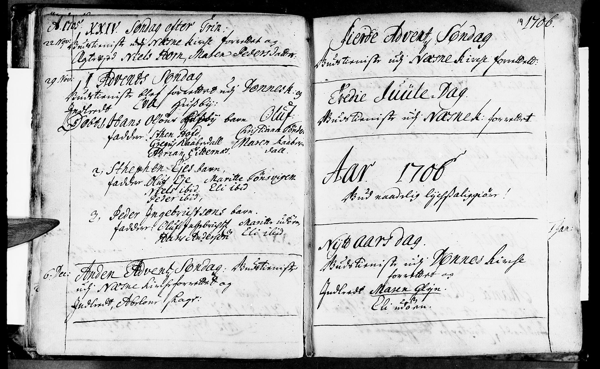 Ministerialprotokoller, klokkerbøker og fødselsregistre - Nordland, AV/SAT-A-1459/838/L0542: Ministerialbok nr. 838A01, 1704-1737, s. 19