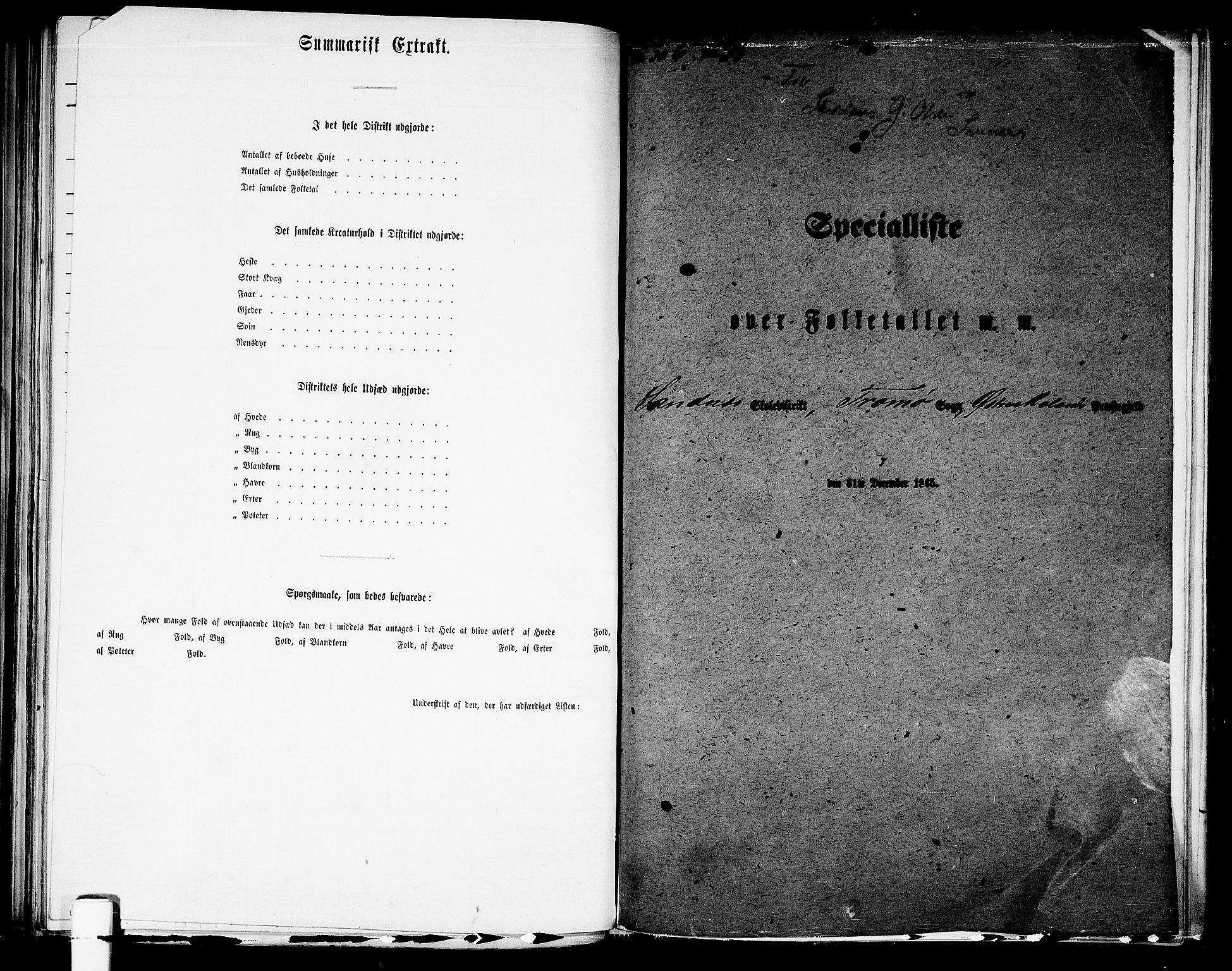 RA, Folketelling 1865 for 0918P Austre Moland prestegjeld, 1865, s. 202