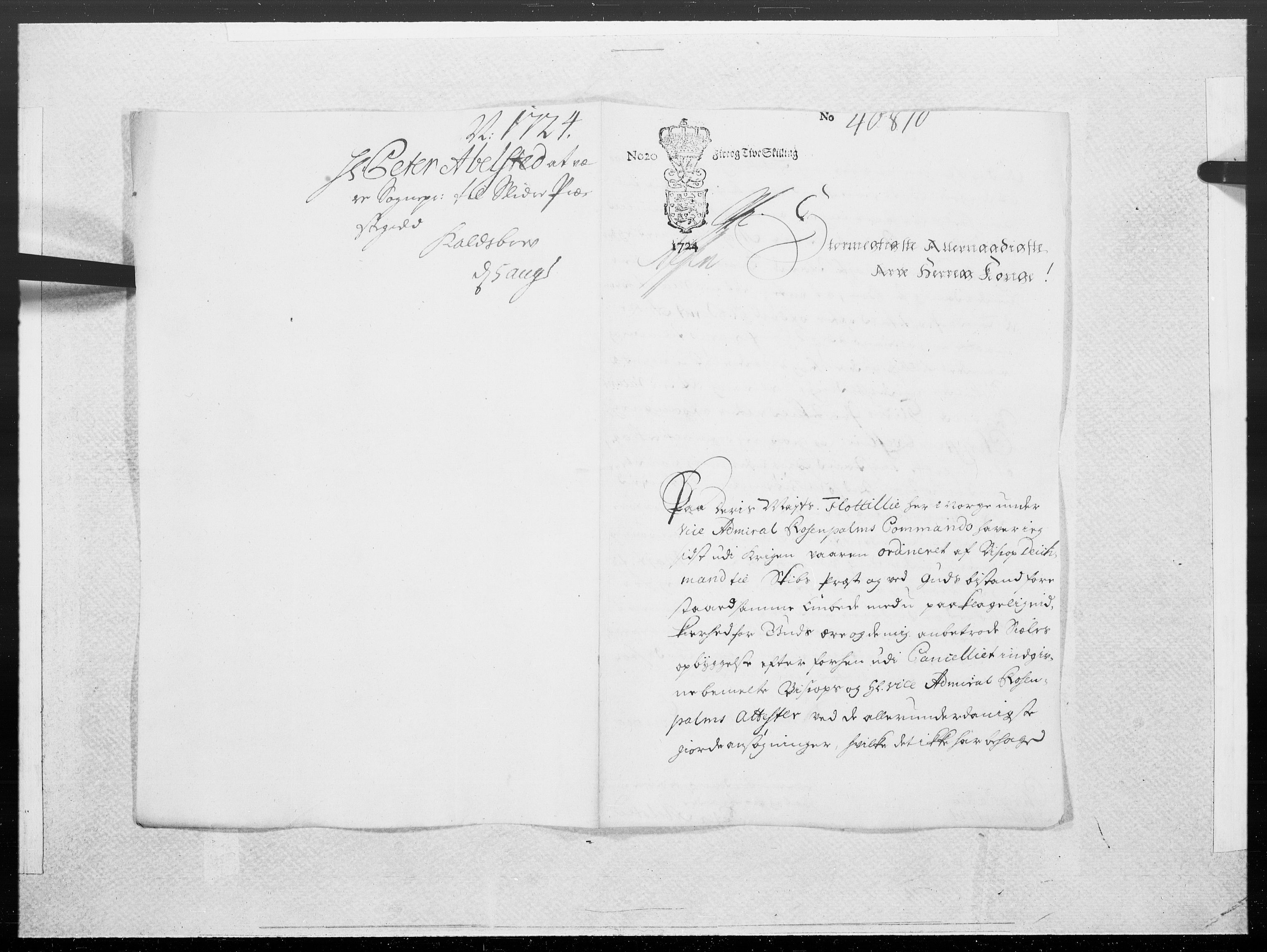 Danske Kanselli 1572-1799, RA/EA-3023/F/Fc/Fcc/Fcca/L0095: Norske innlegg 1572-1799, 1724, s. 55