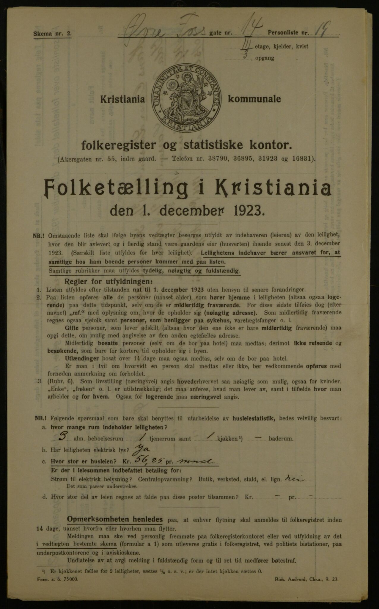 OBA, Kommunal folketelling 1.12.1923 for Kristiania, 1923, s. 143028