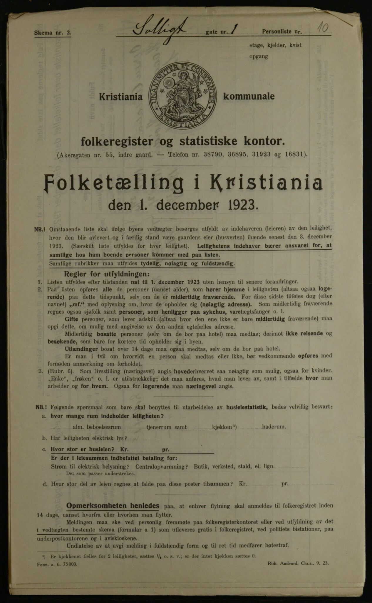 OBA, Kommunal folketelling 1.12.1923 for Kristiania, 1923, s. 109772