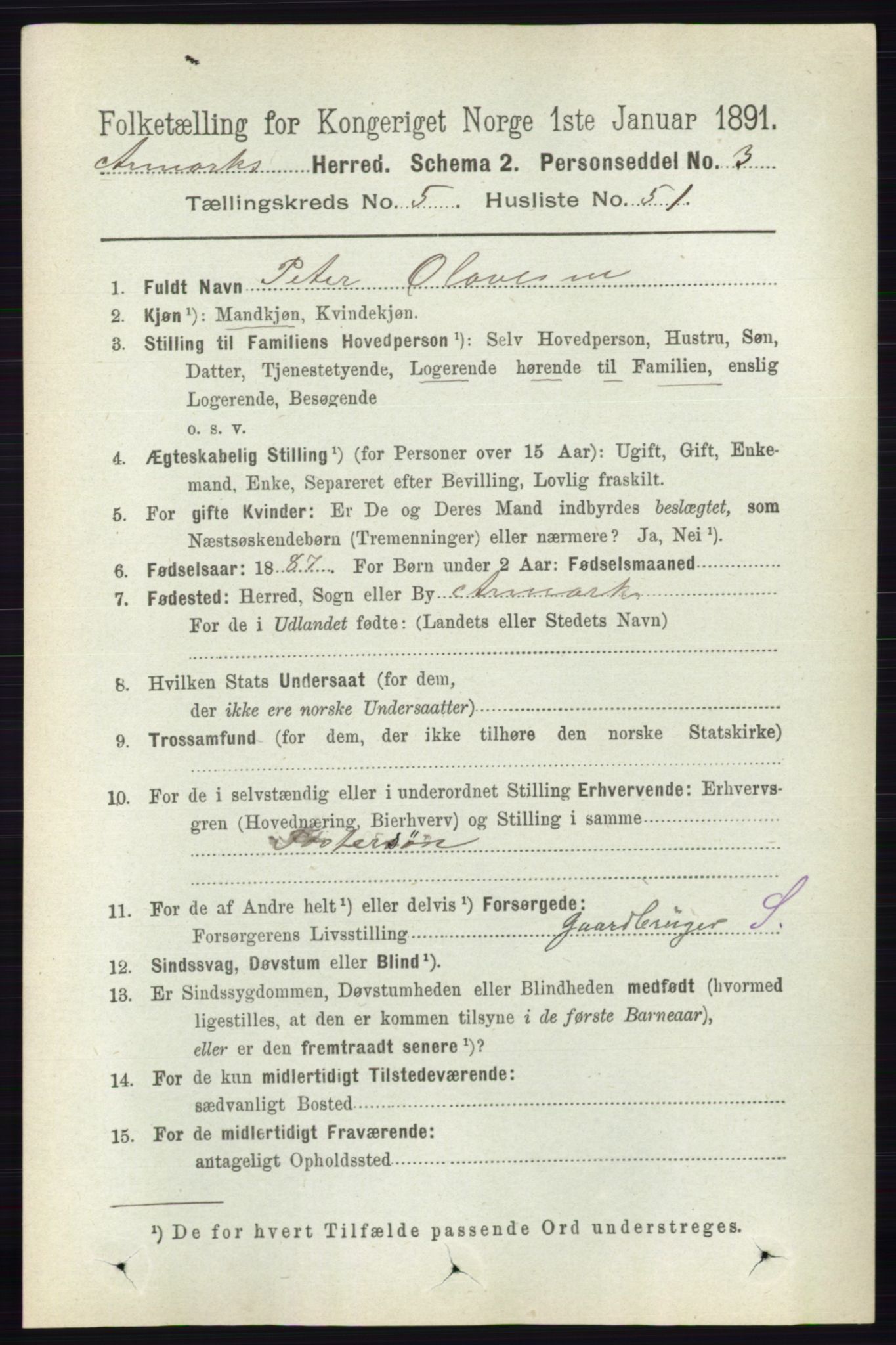 RA, Folketelling 1891 for 0118 Aremark herred, 1891, s. 2758