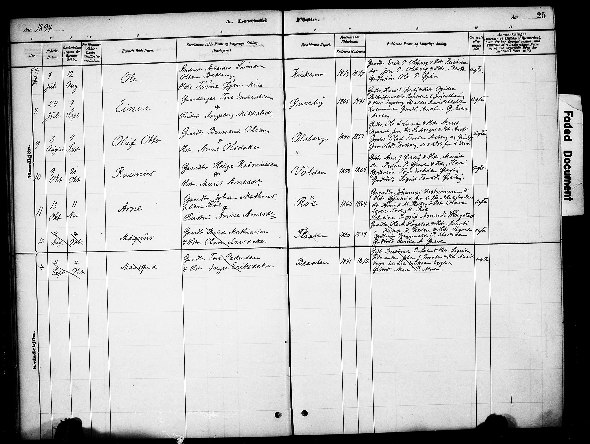 Tynset prestekontor, AV/SAH-PREST-058/H/Ha/Haa/L0023: Ministerialbok nr. 23, 1880-1901, s. 25