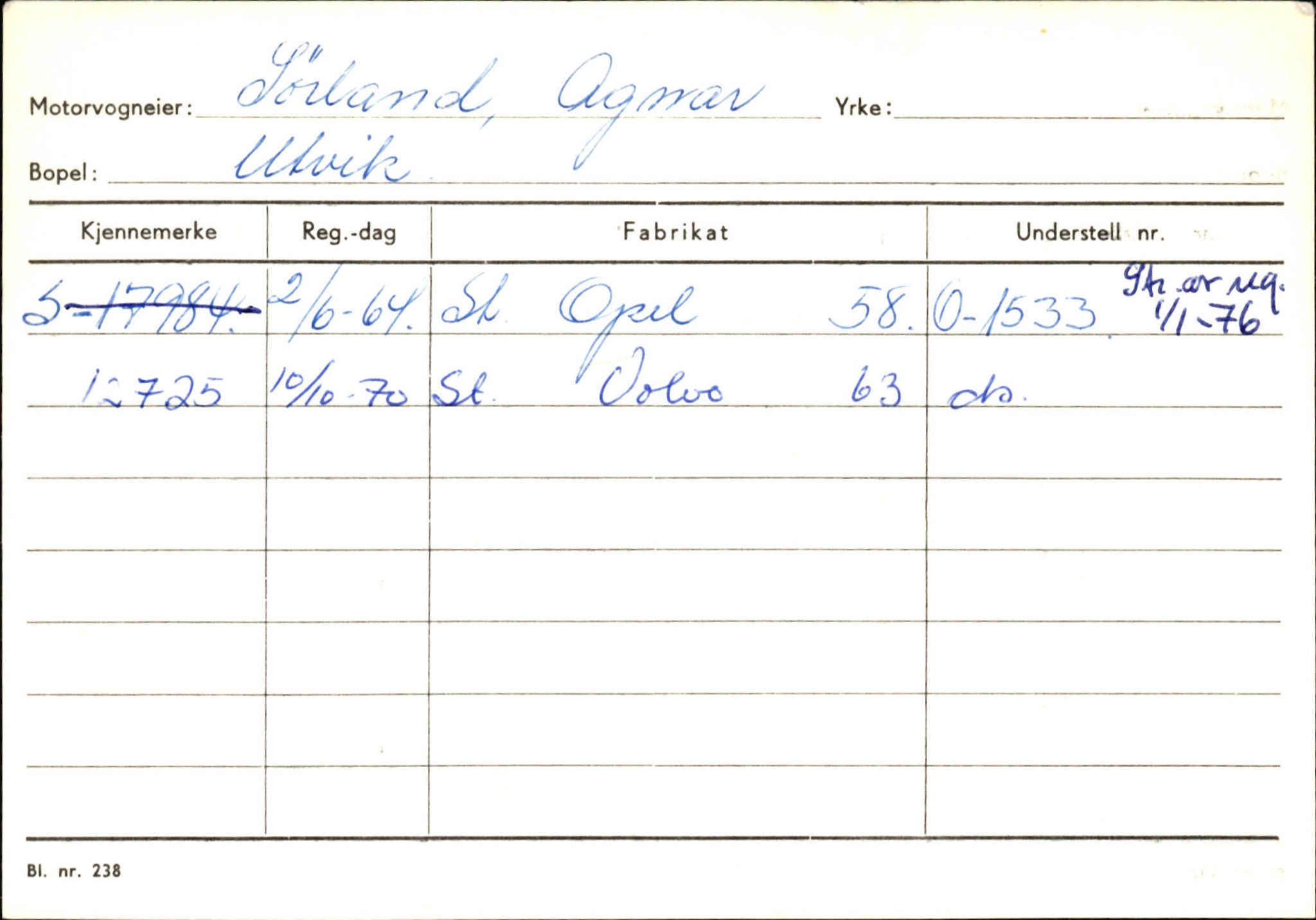 Statens vegvesen, Sogn og Fjordane vegkontor, SAB/A-5301/4/F/L0131: Eigarregister Høyanger P-Å. Stryn S-Å, 1945-1975, s. 1858